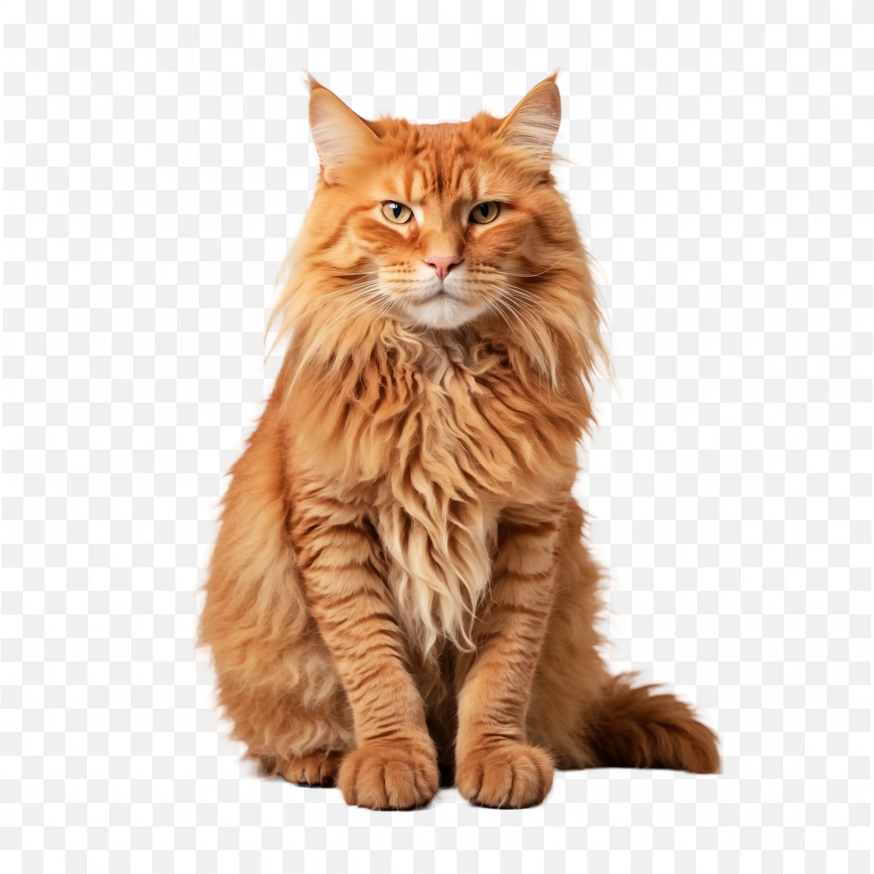 Orange Tabby Cat Sitting Upright Alert PNG Clipart Download