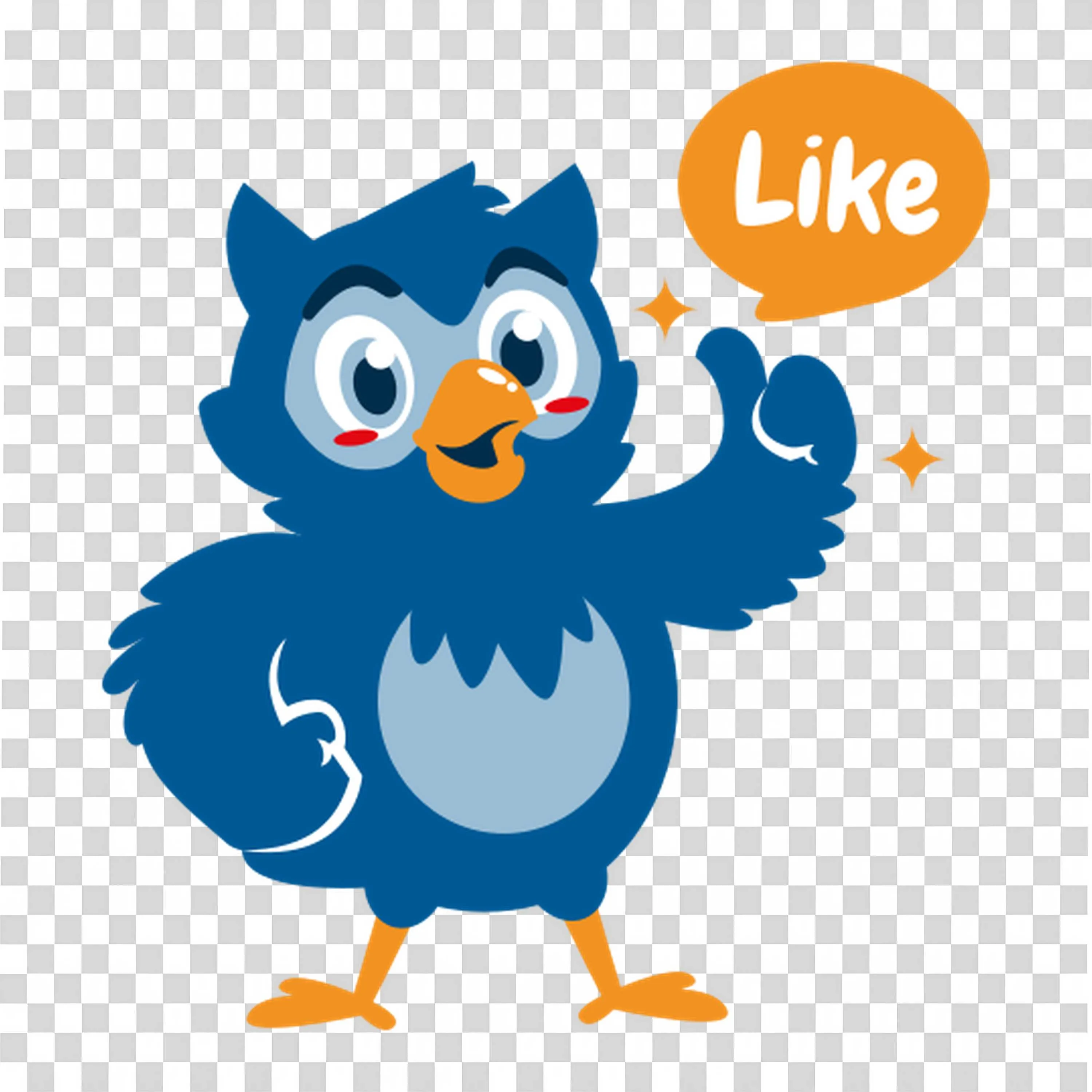 Owl Gives Thumbs Up for Smart Learning and Like Text