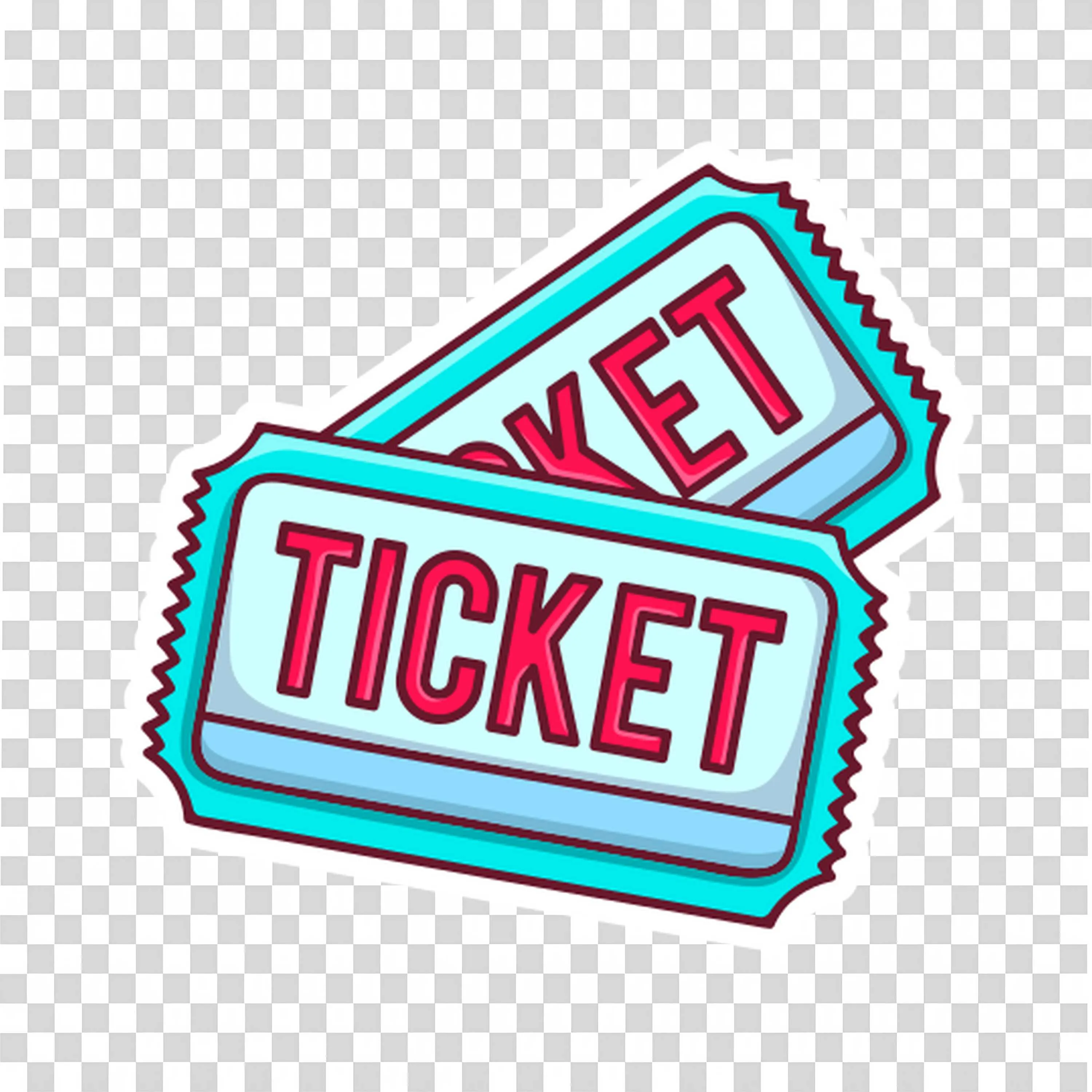Pair Of Red Tickets Stacked Together with Clean Simple PNG