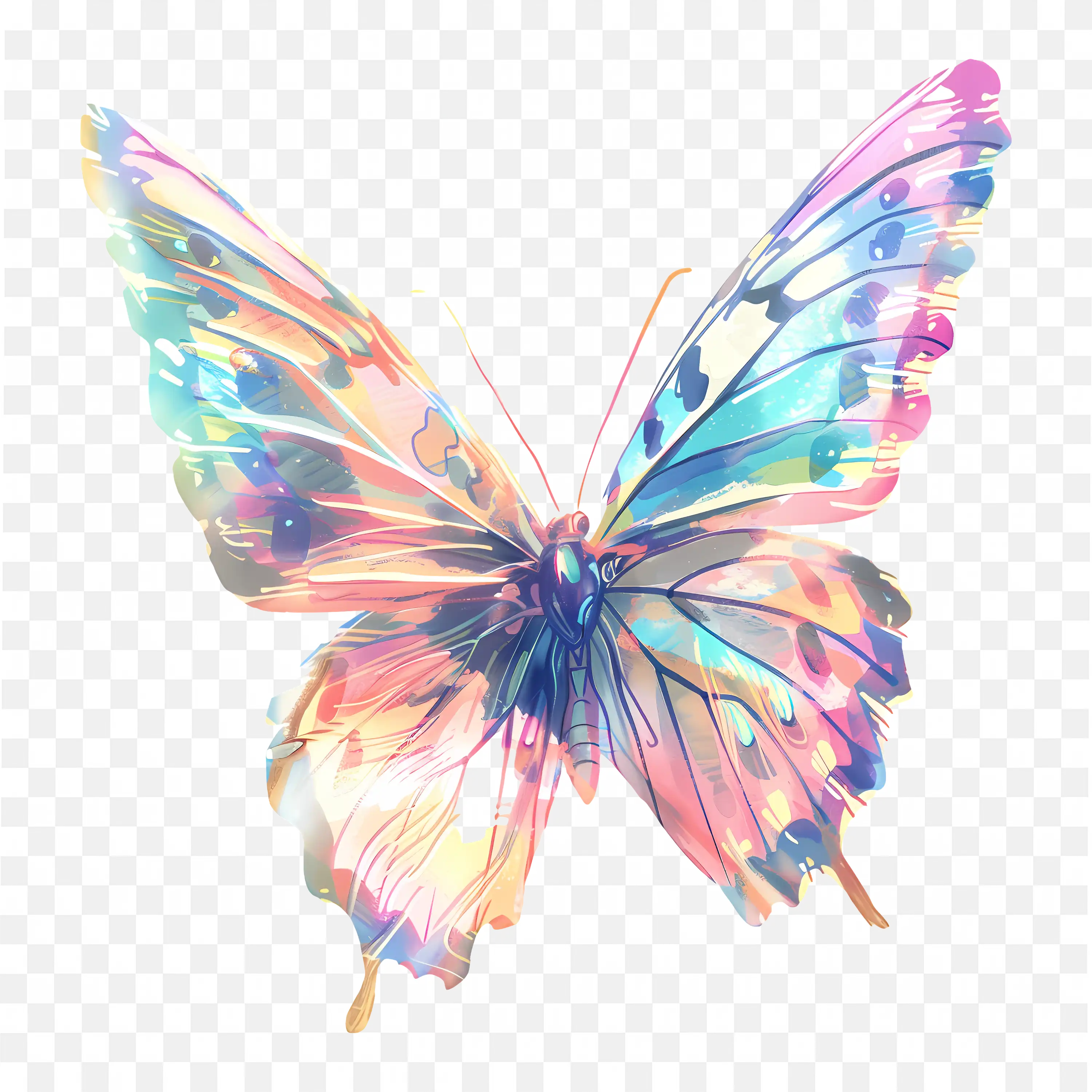Pastel Butterfly PNG Nature Insect Clip Art Soft Tones