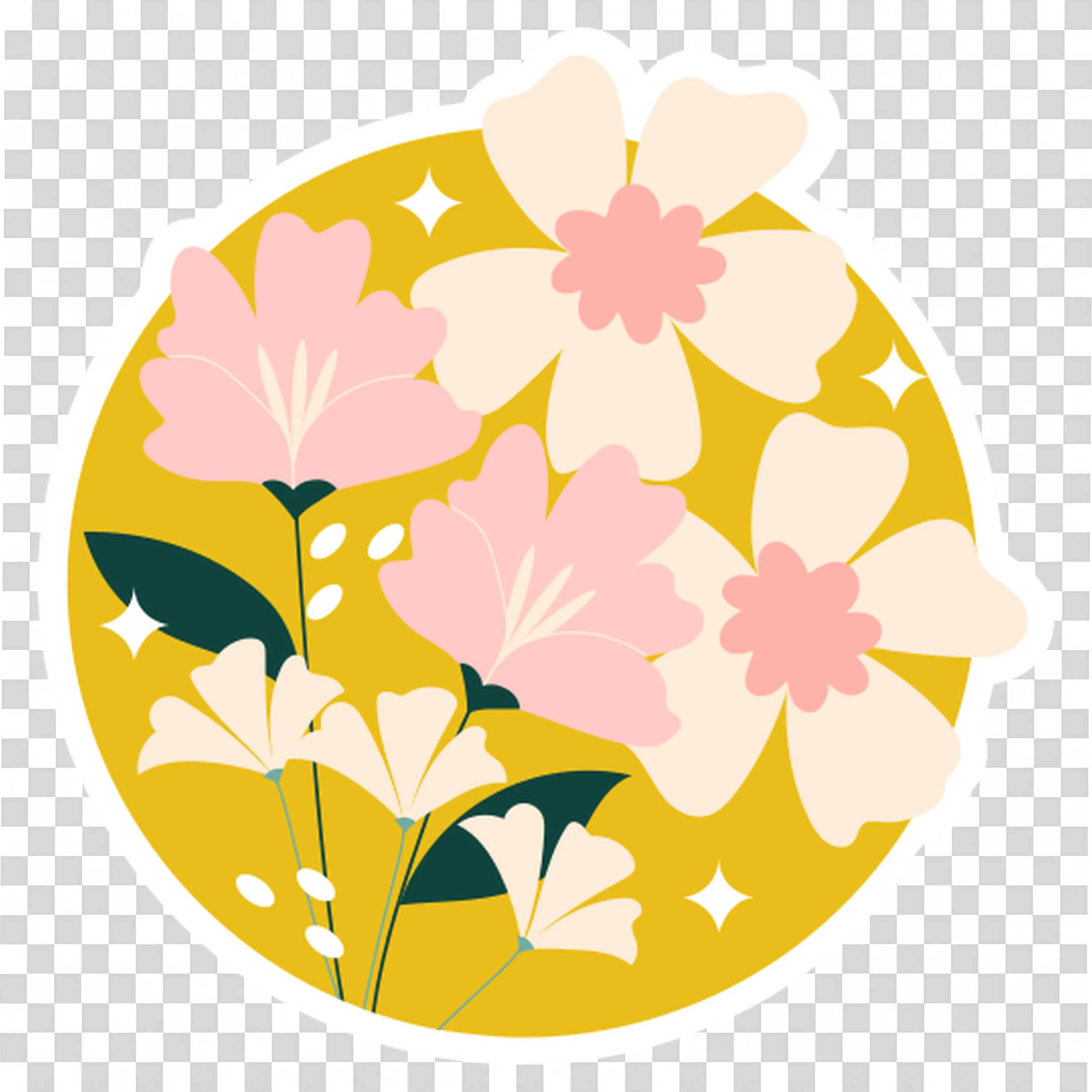 Pastel Flower Circle Symbolizes Elegant Peace PNGImage