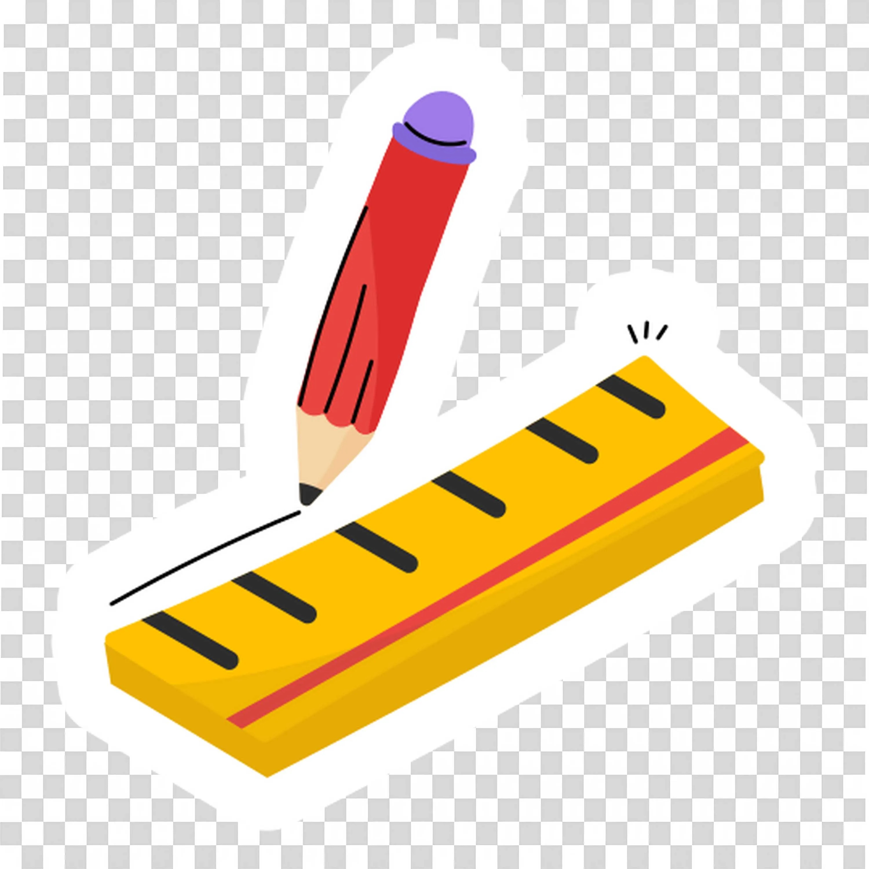 Pencil and Ruler Help Children with Math Classwork