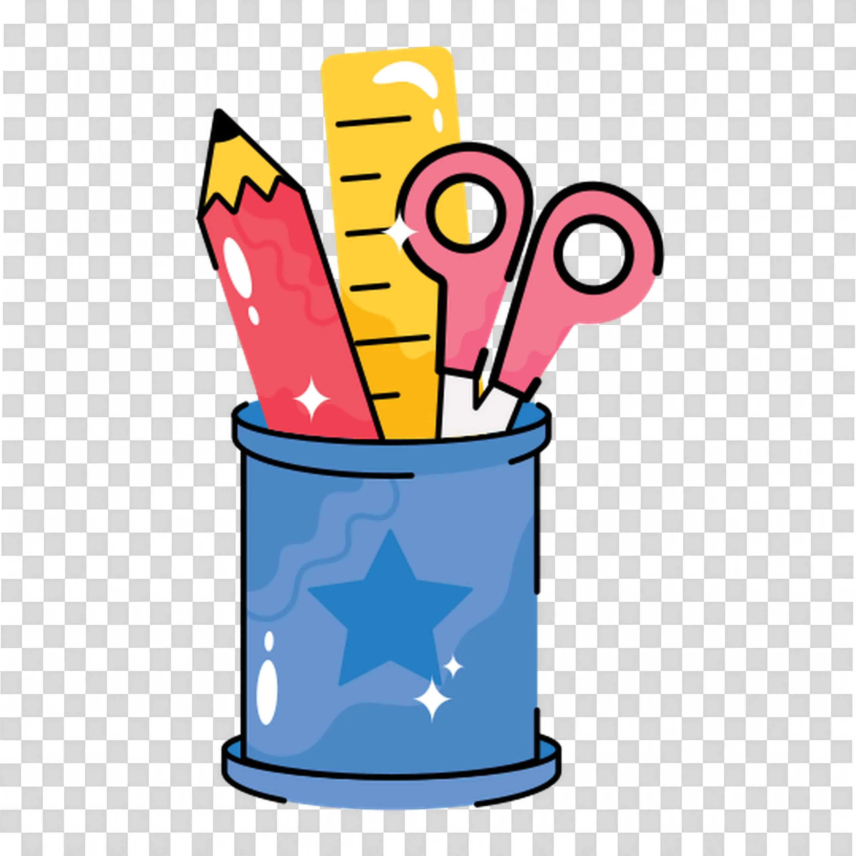 Pencil Holder Stores Fun School Tools Image Download