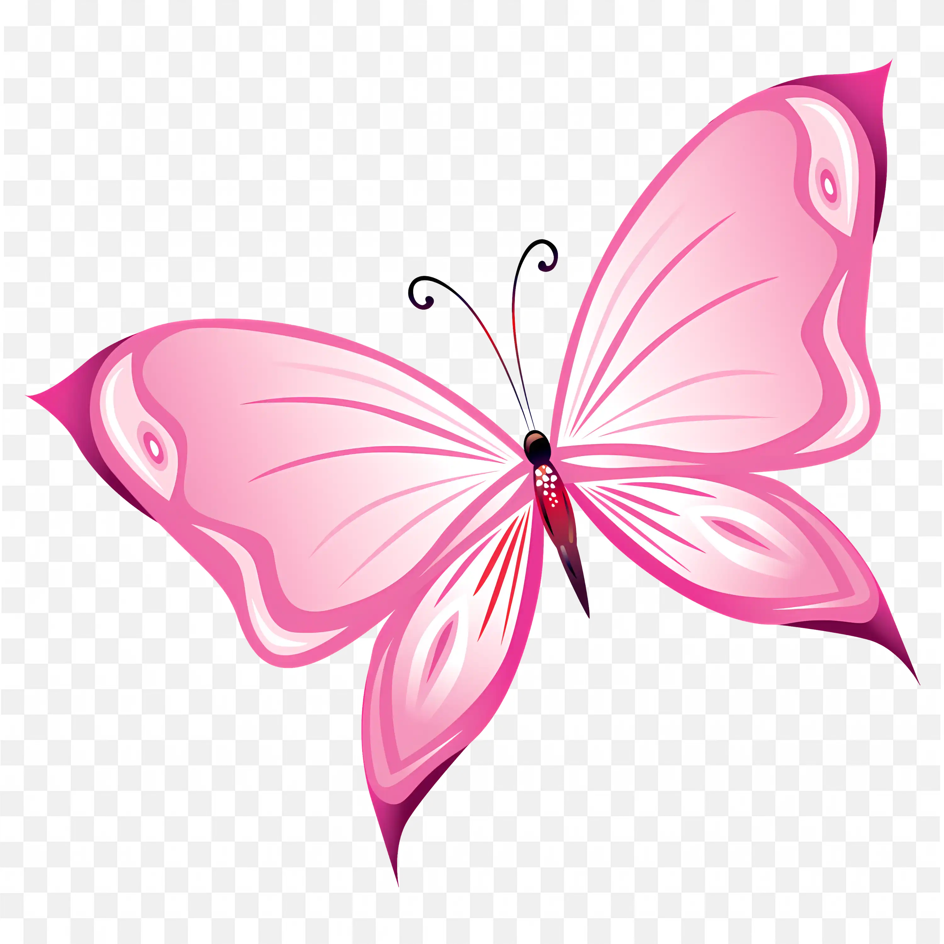 Pink Butterfly Clip Art Flying Insect Nature Design Art PNG