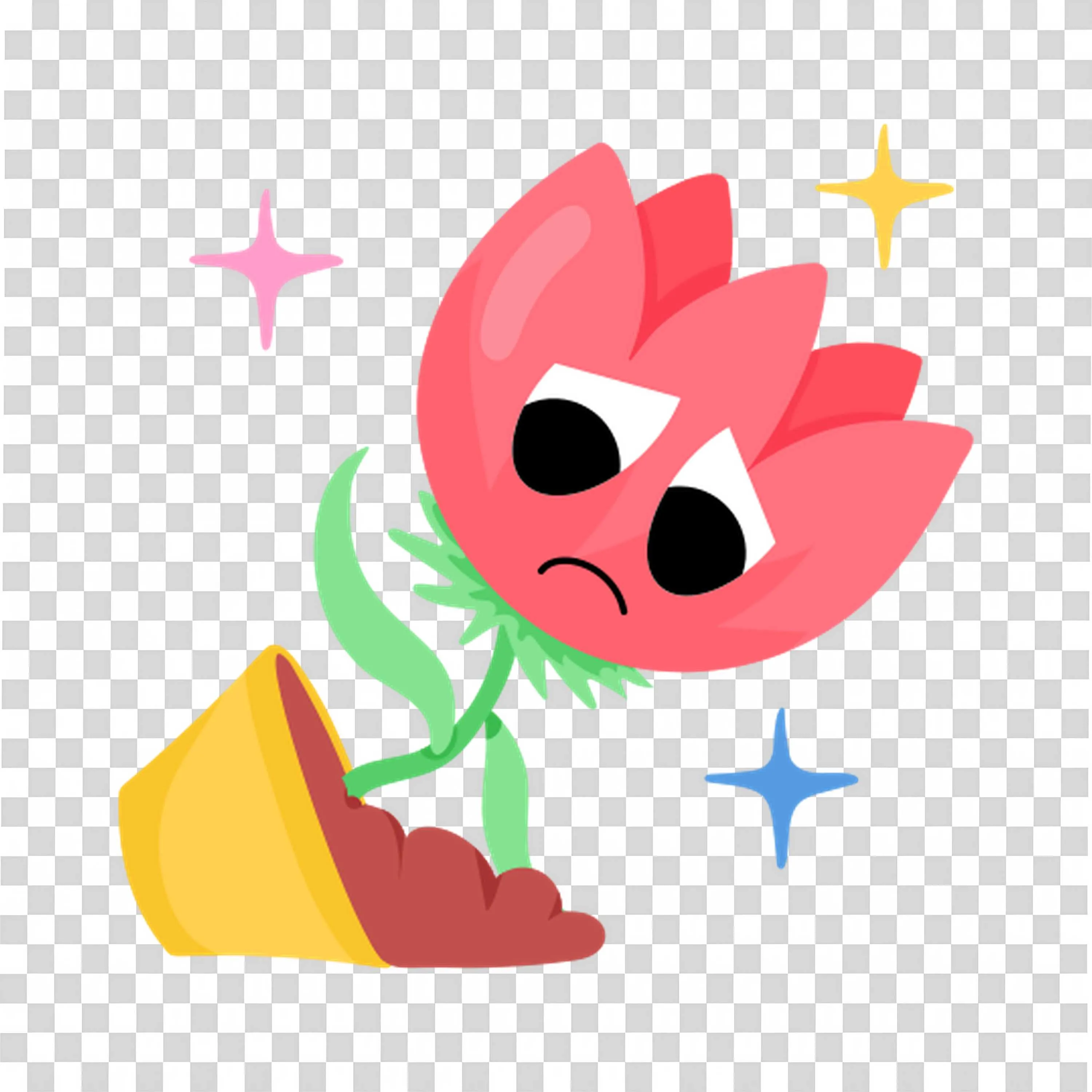 Pink Flower Falling from a Broken Yellow Vase Free PNG