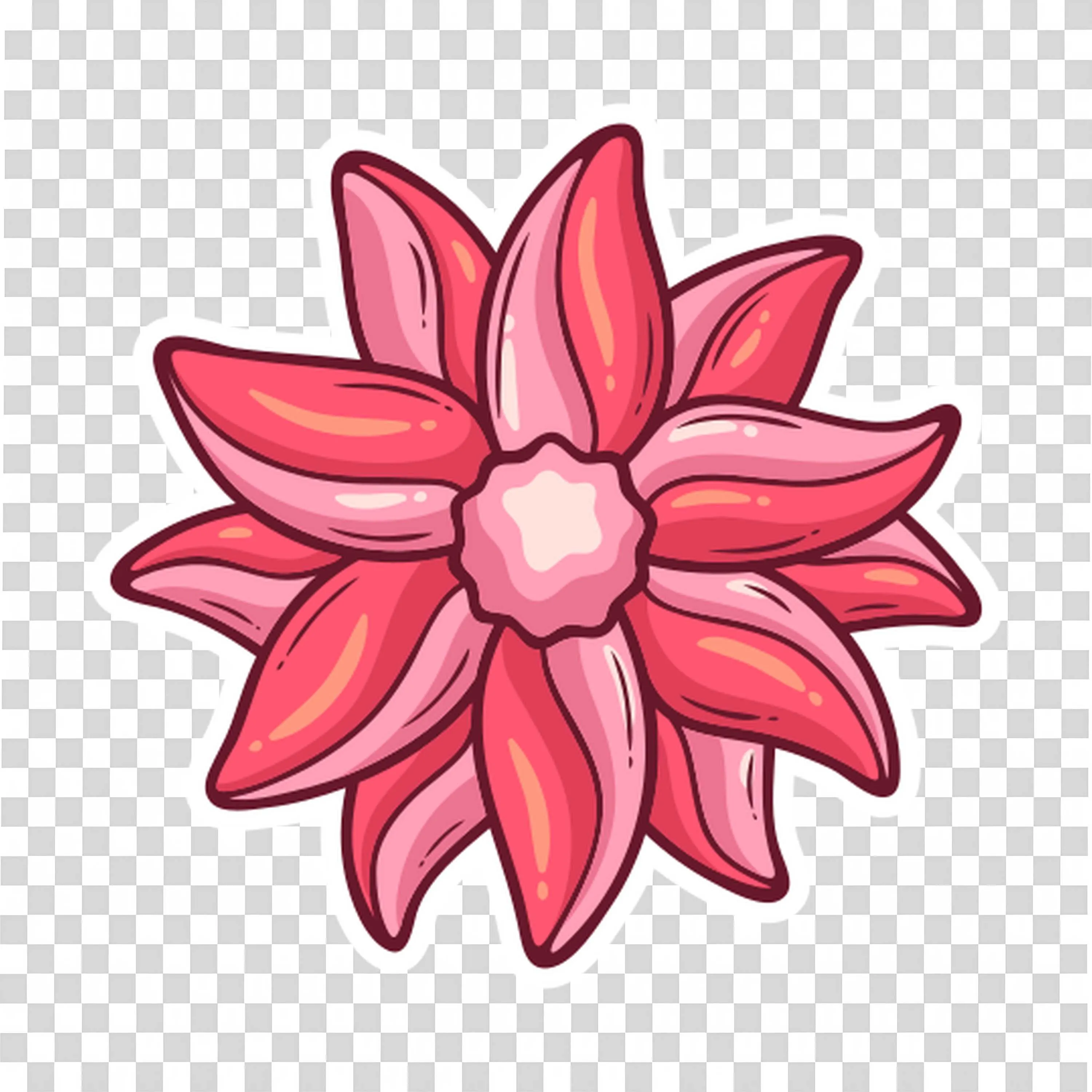 Pink Flower with Multiple Petals Close Up Download PNG