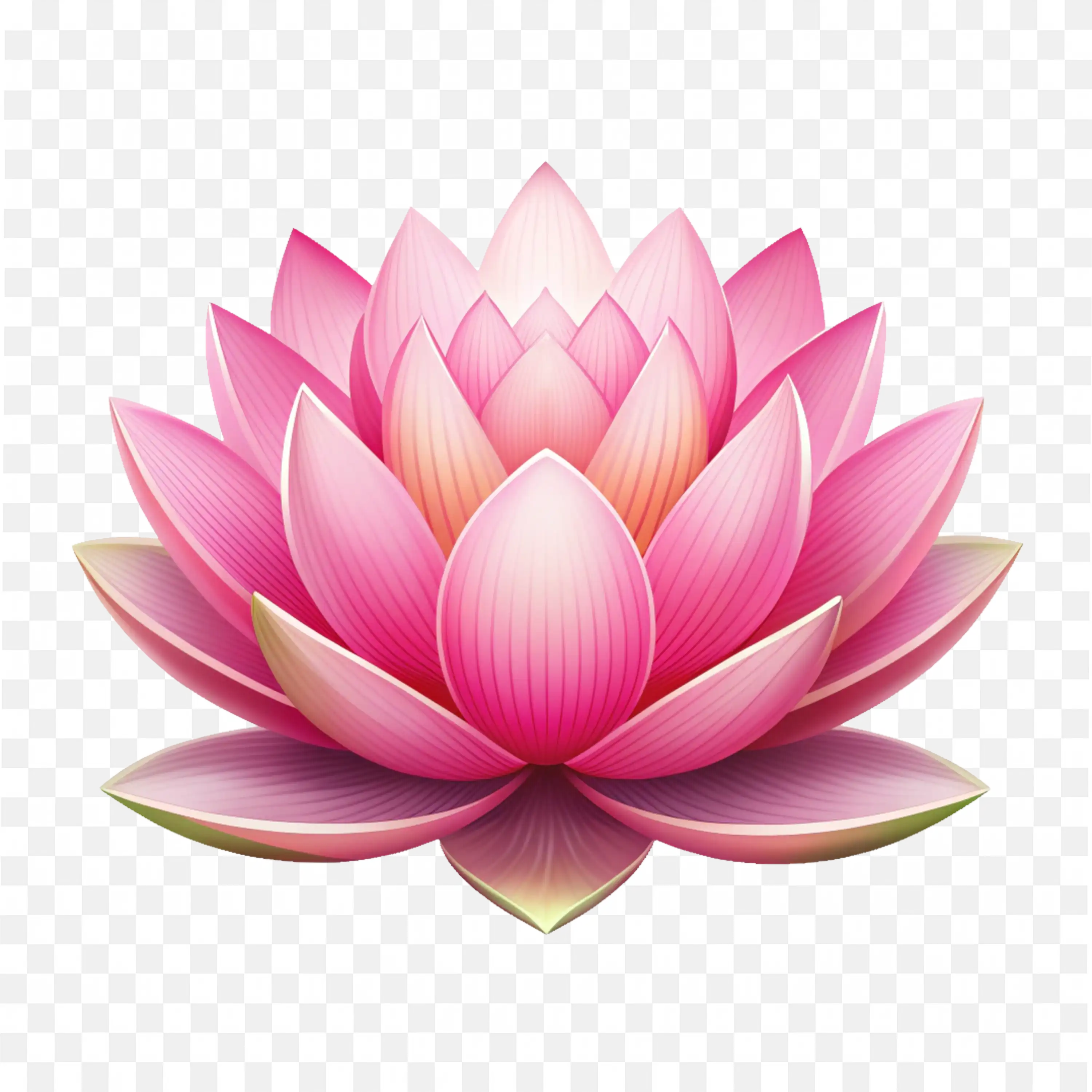 Pink Lotus Bloom Side View PNG Floral Water Plant Design