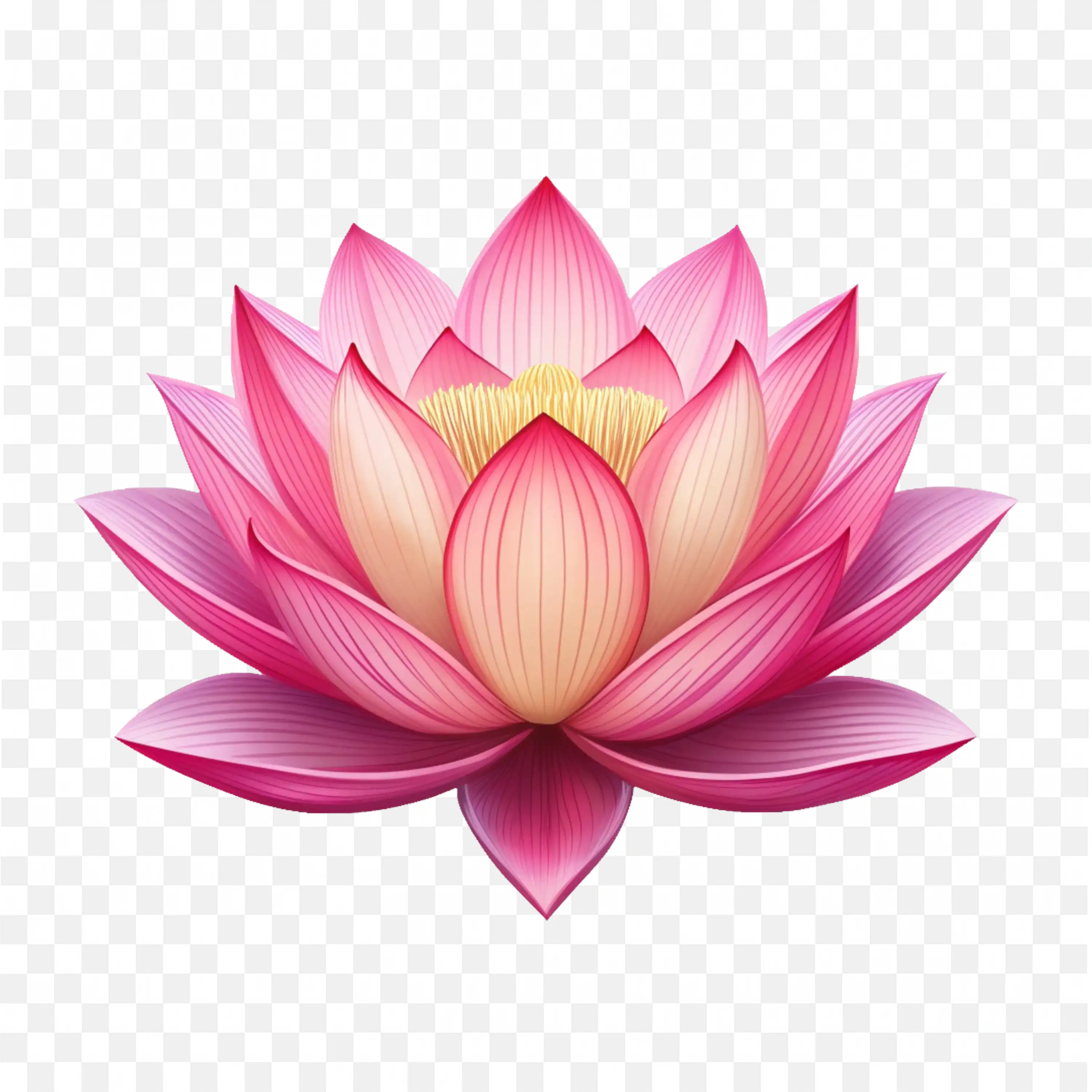 Pink Lotus Flower Top View PNG Bright Floral Bloom PNG