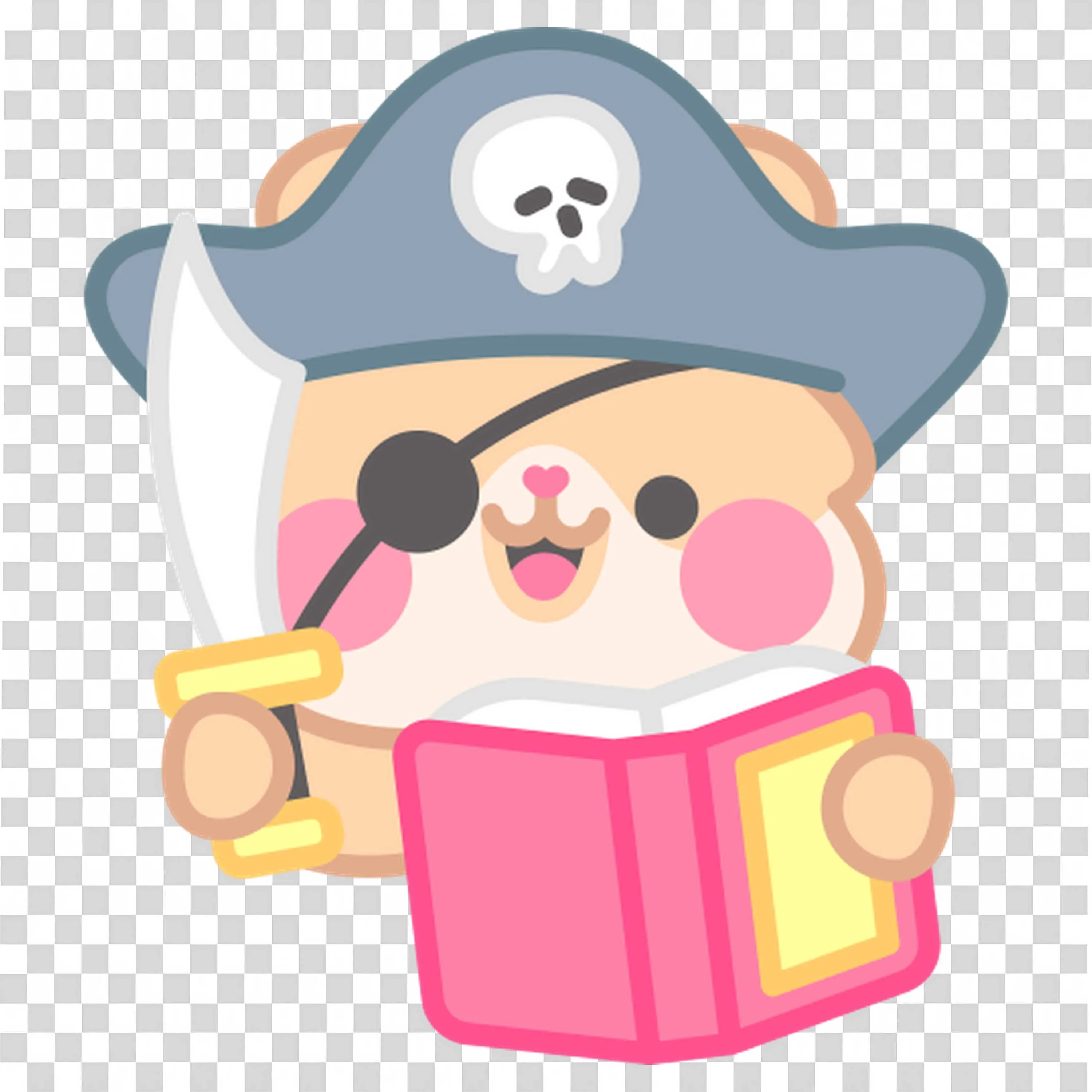 Pirate Bear Reads Treasure Map From School Book Png Download