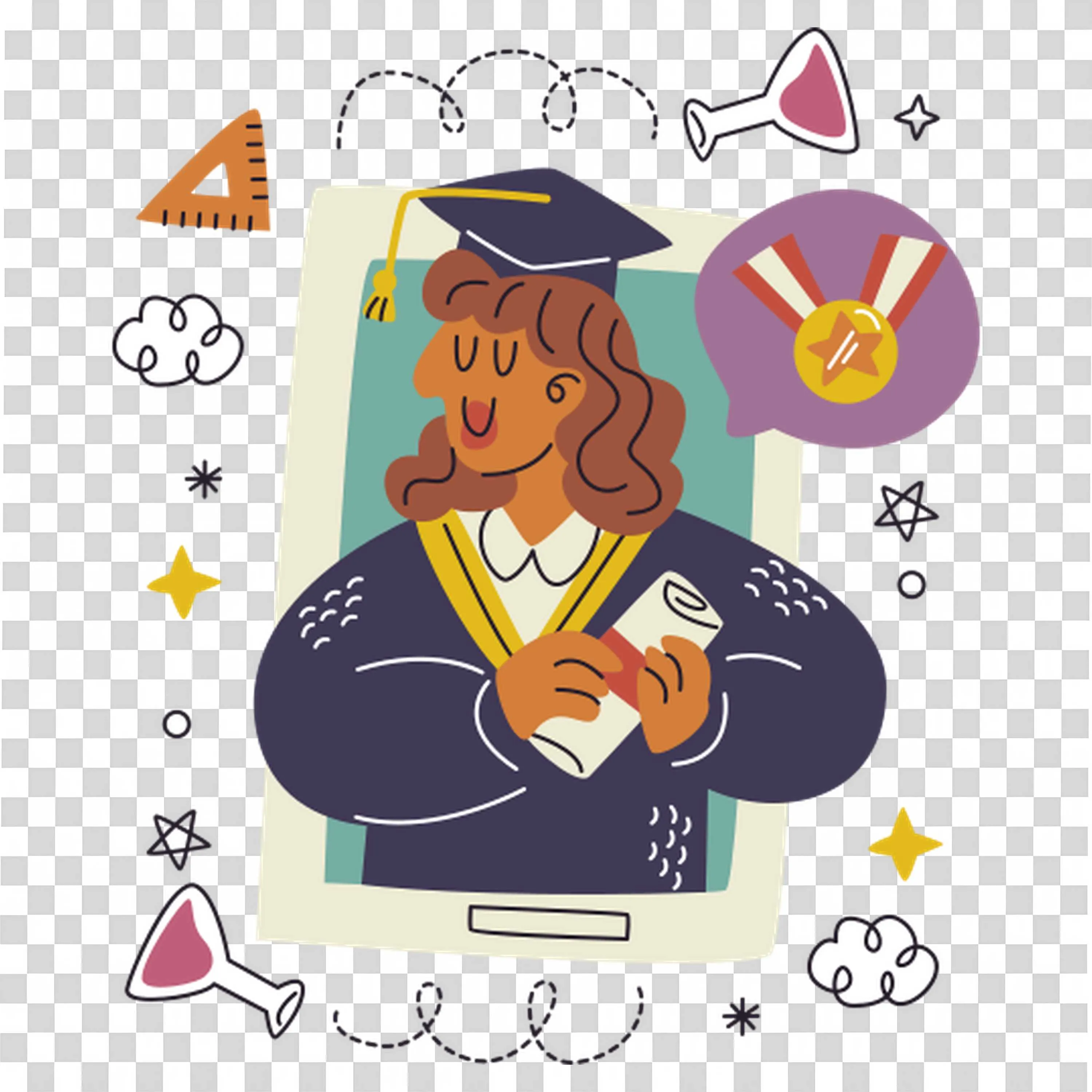 Planet with Orbit Rings for Space Science Lesson Free Png