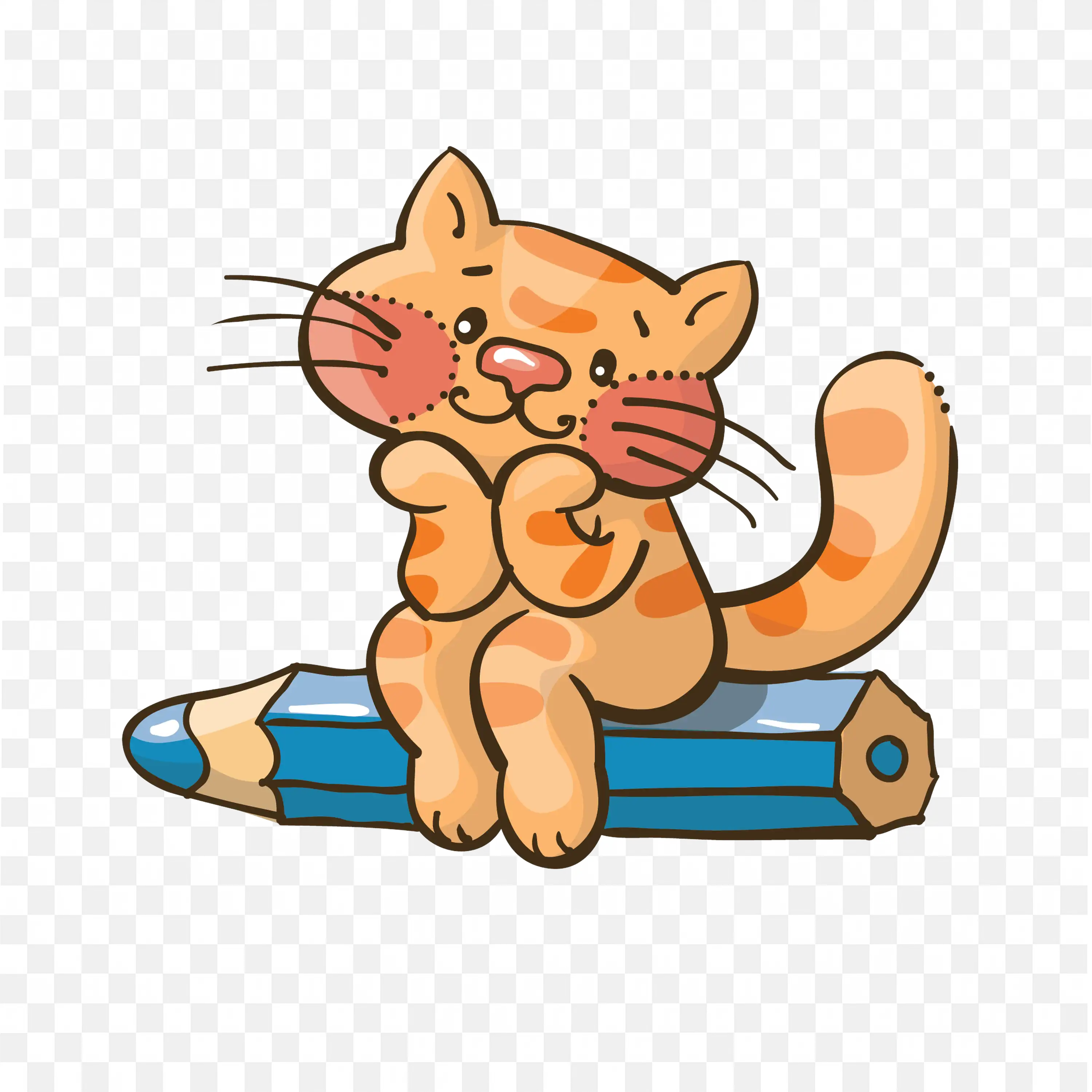 Playful Cat PNG Cartoon Kitten Playing with Ball Clipart