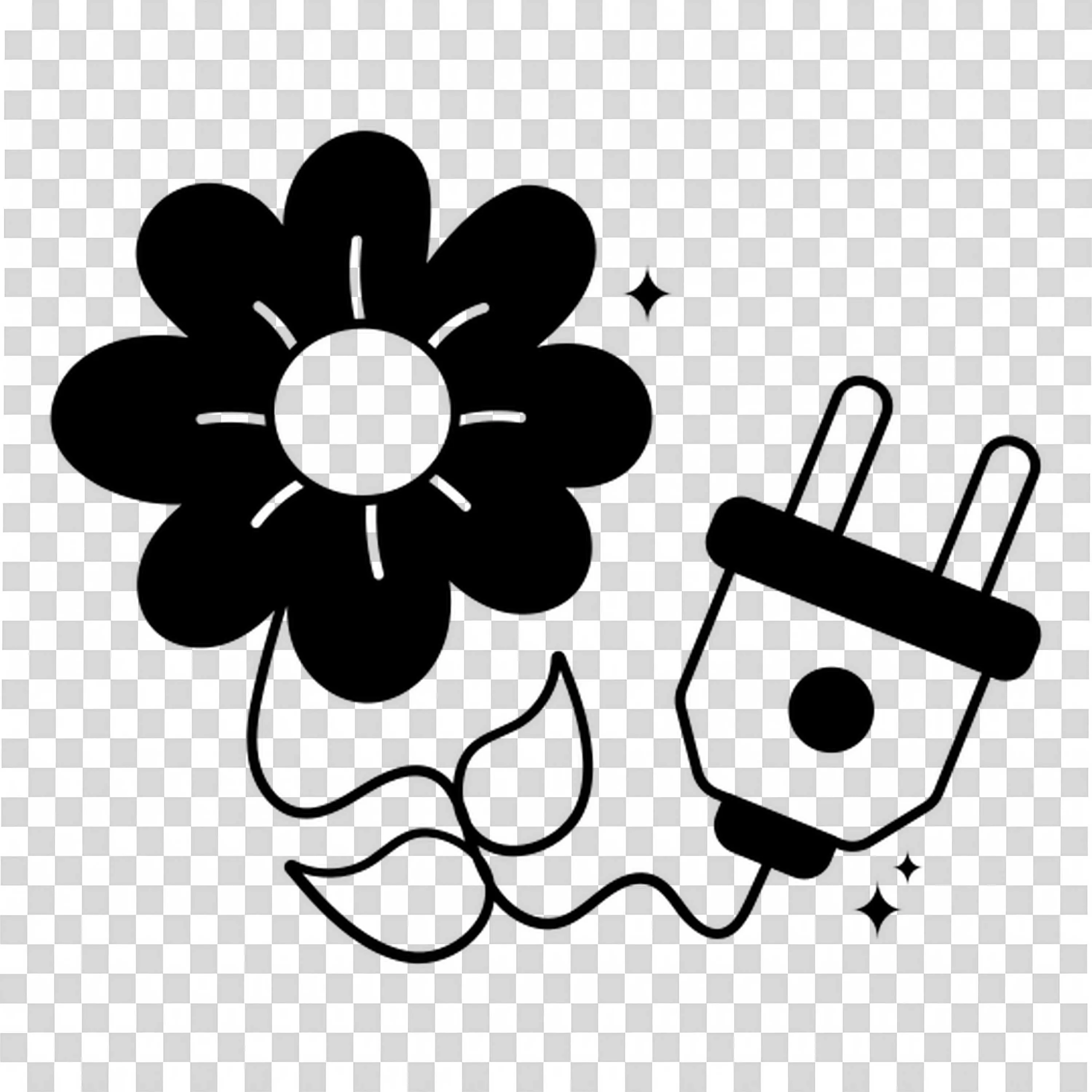 Plug and Flower Represent Energy Of Nature Free PNGDownload