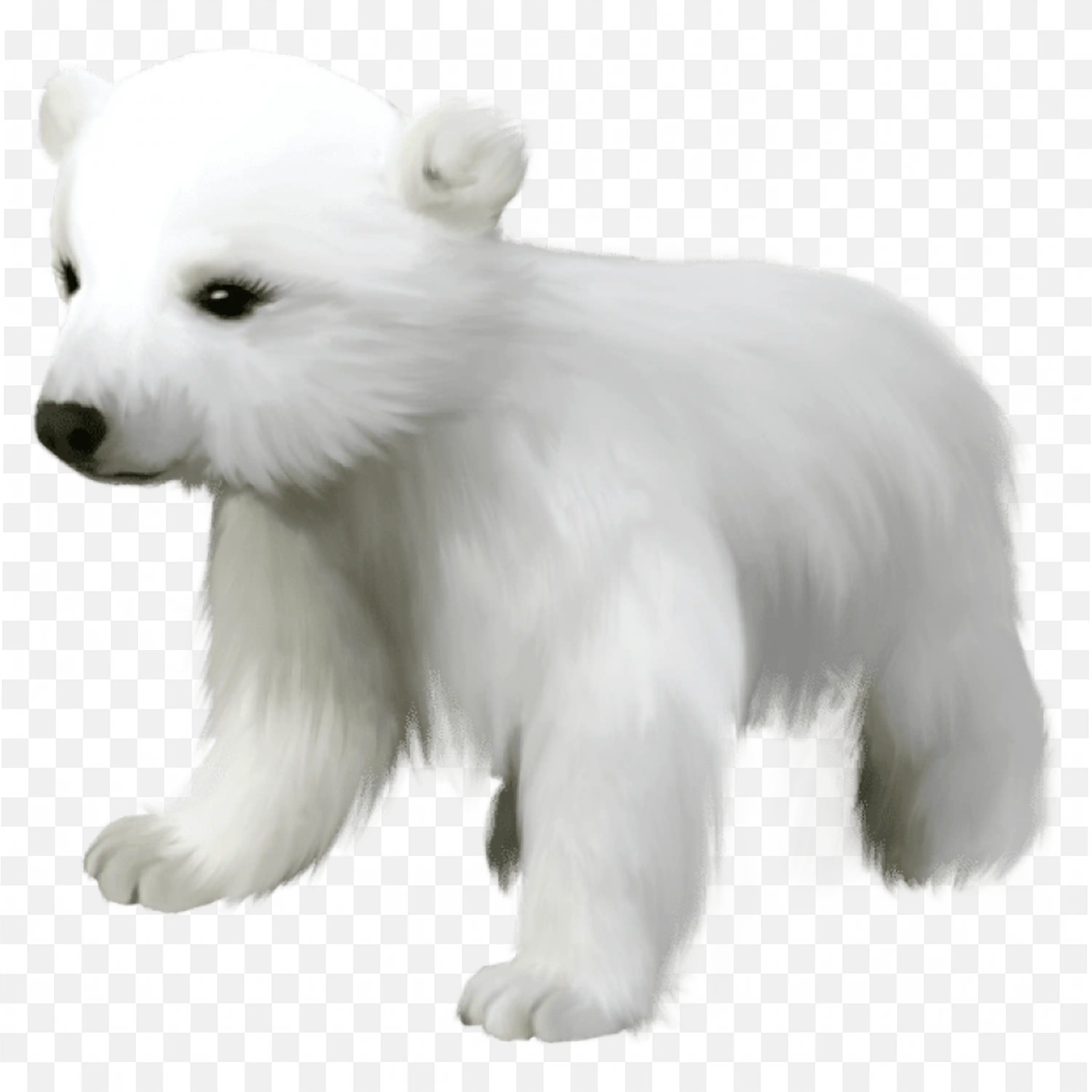 Polar Bear Standing PNG Realistic Arctic Animal Art