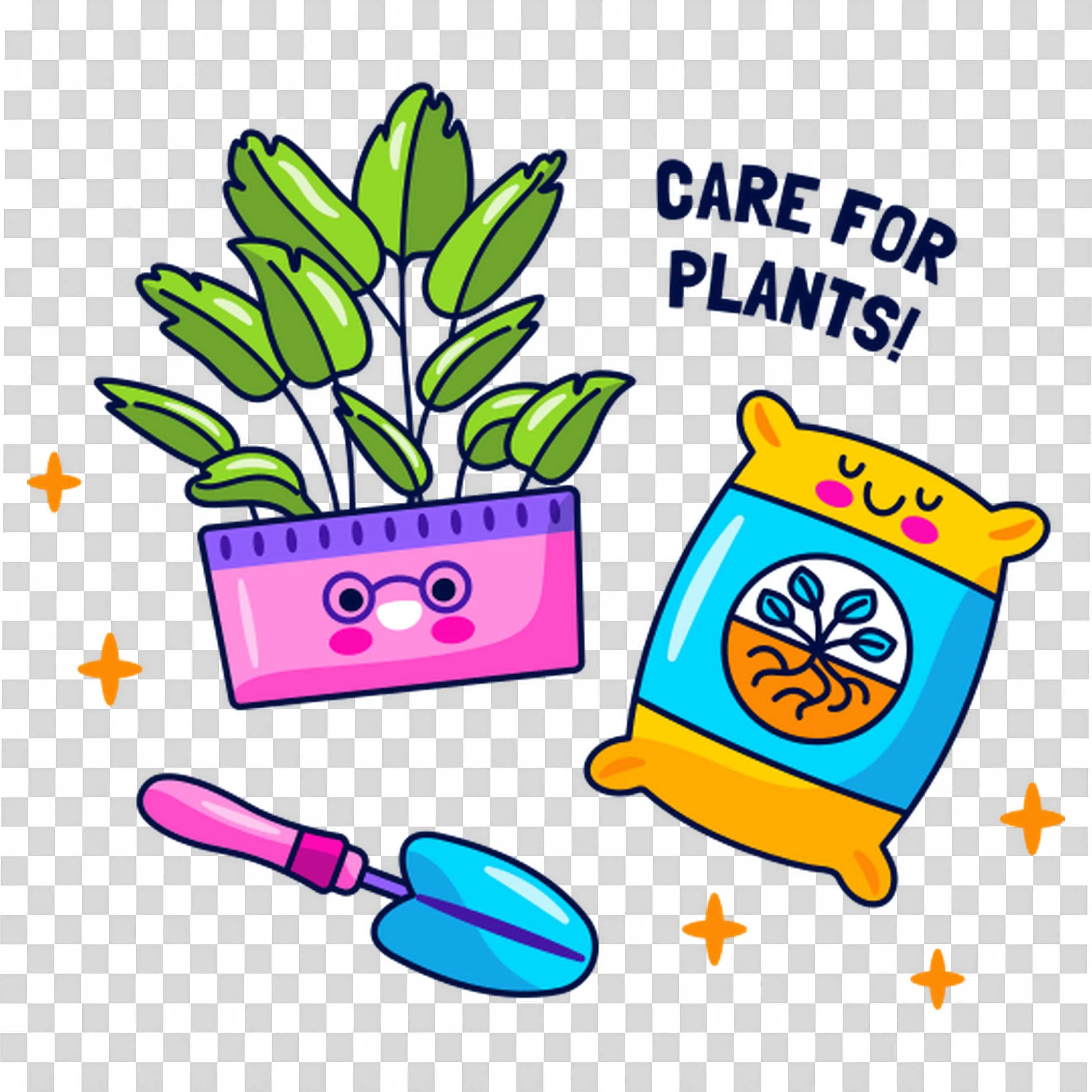 Potted Plant with Care Instructions and Plant Food Packet