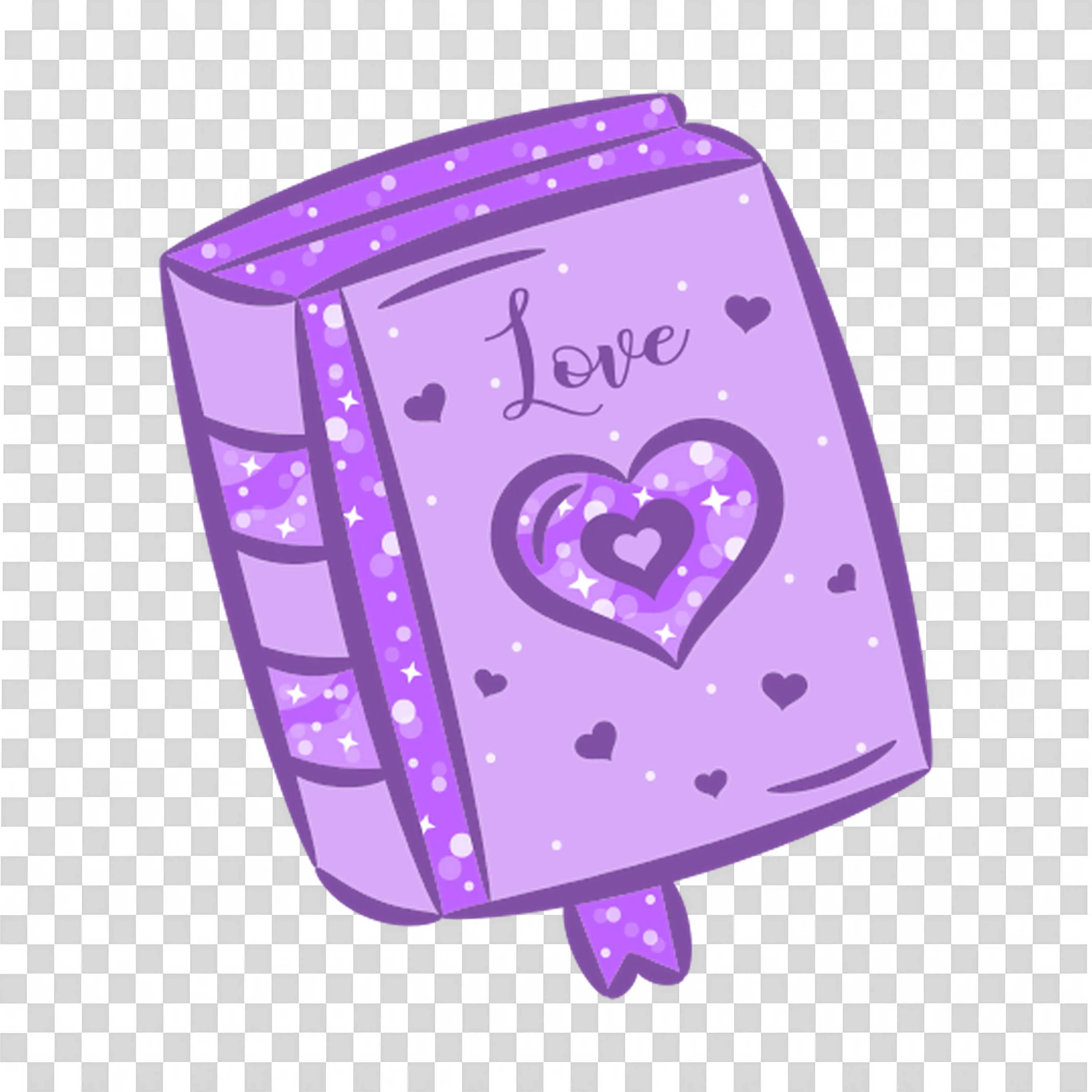 Purple Book with a Heart On The Cover and Small Stars