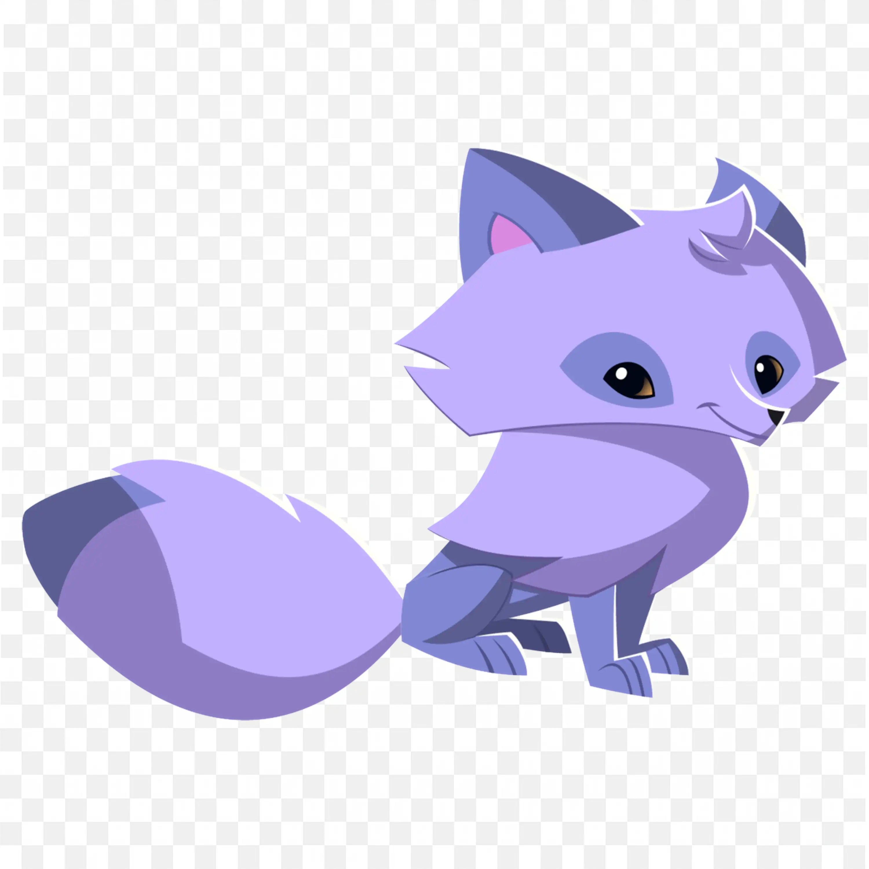 Purple Cartoon Fox Clip Art Cute Animal Nature Design Fun