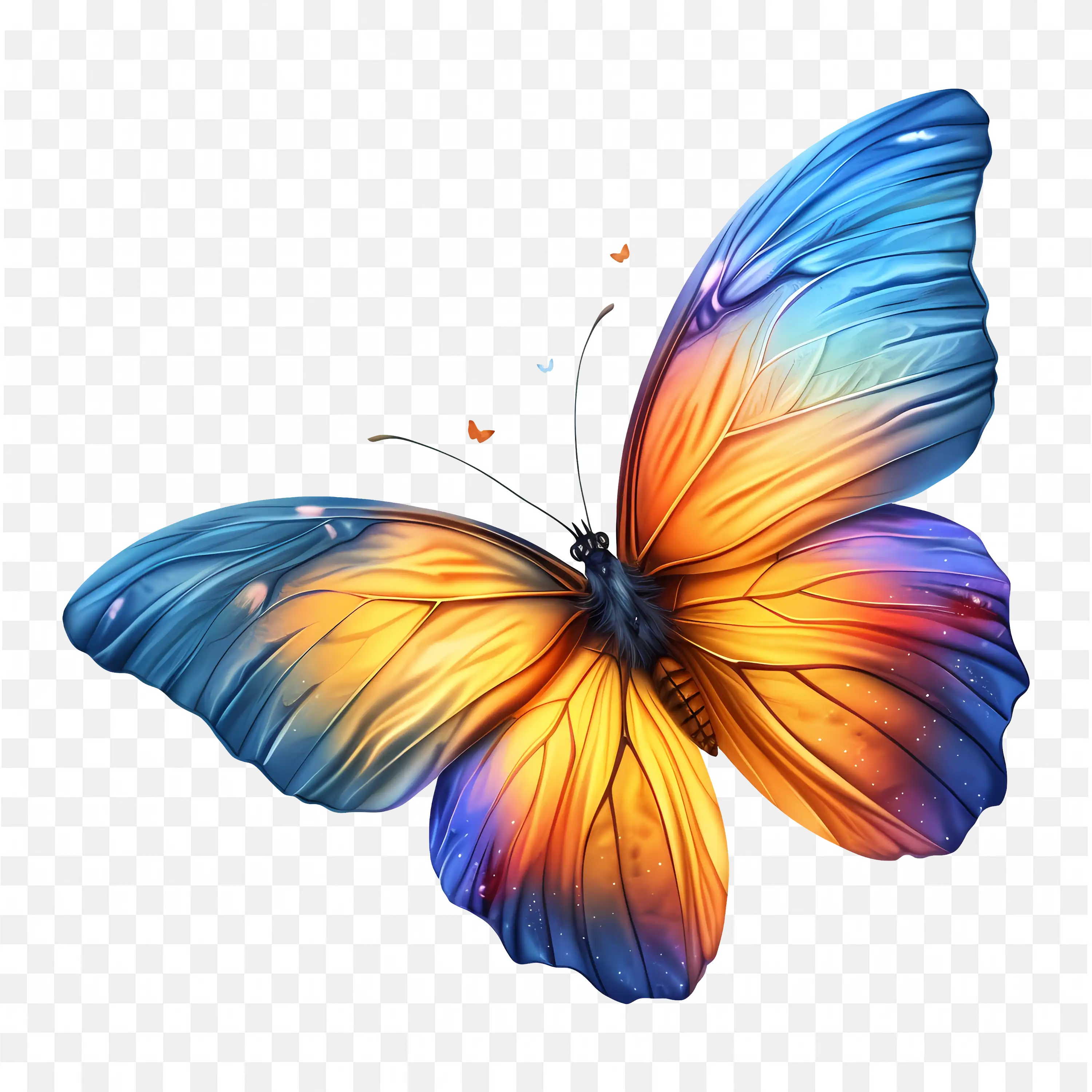 Rainbow Butterfly PNG Nature Clip Art Bright Wings Insect