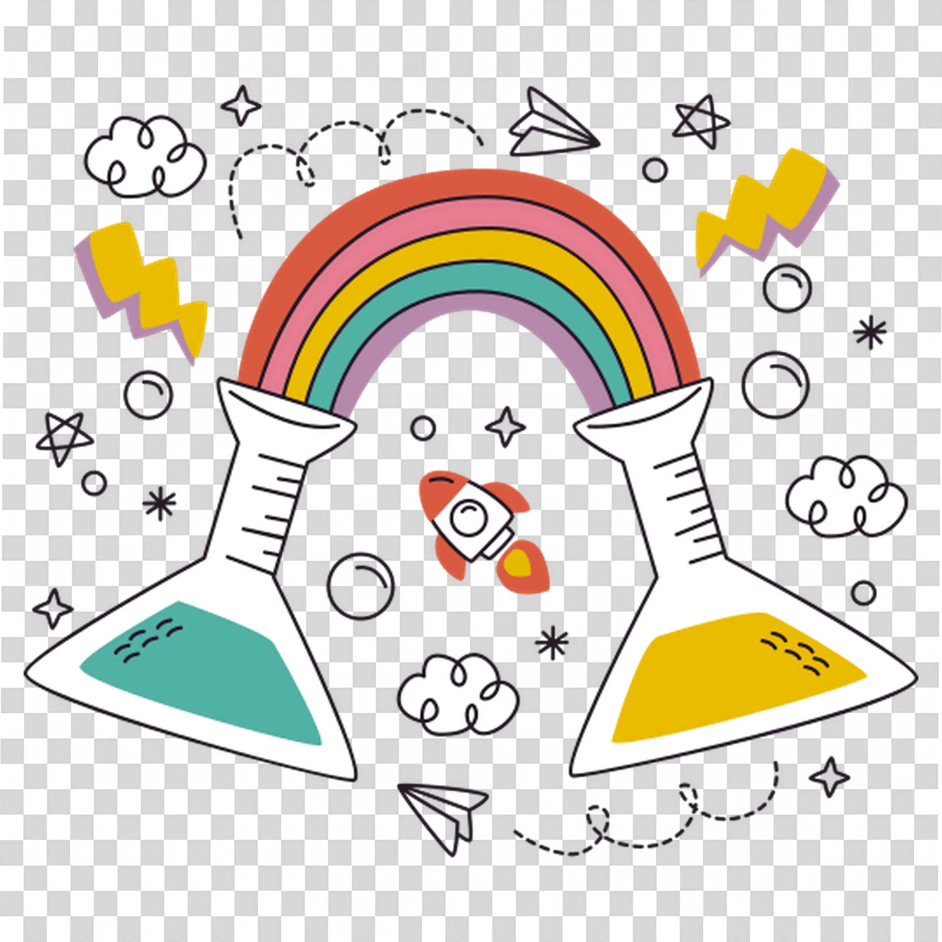 RAInbow Leads Children Into Bright School Path Png Download