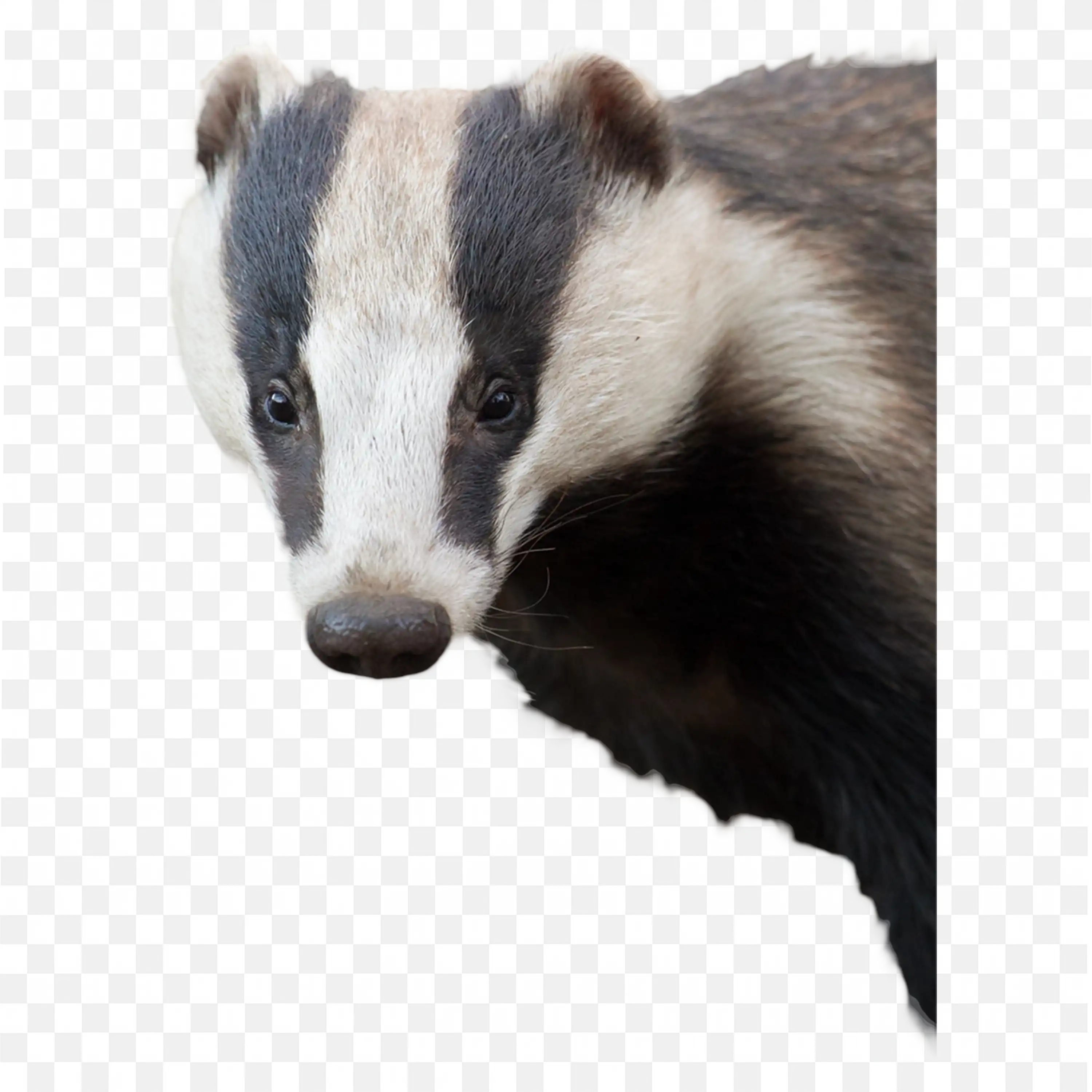 Realistic Badger Portrait PNG Nature Wildlife Graphic