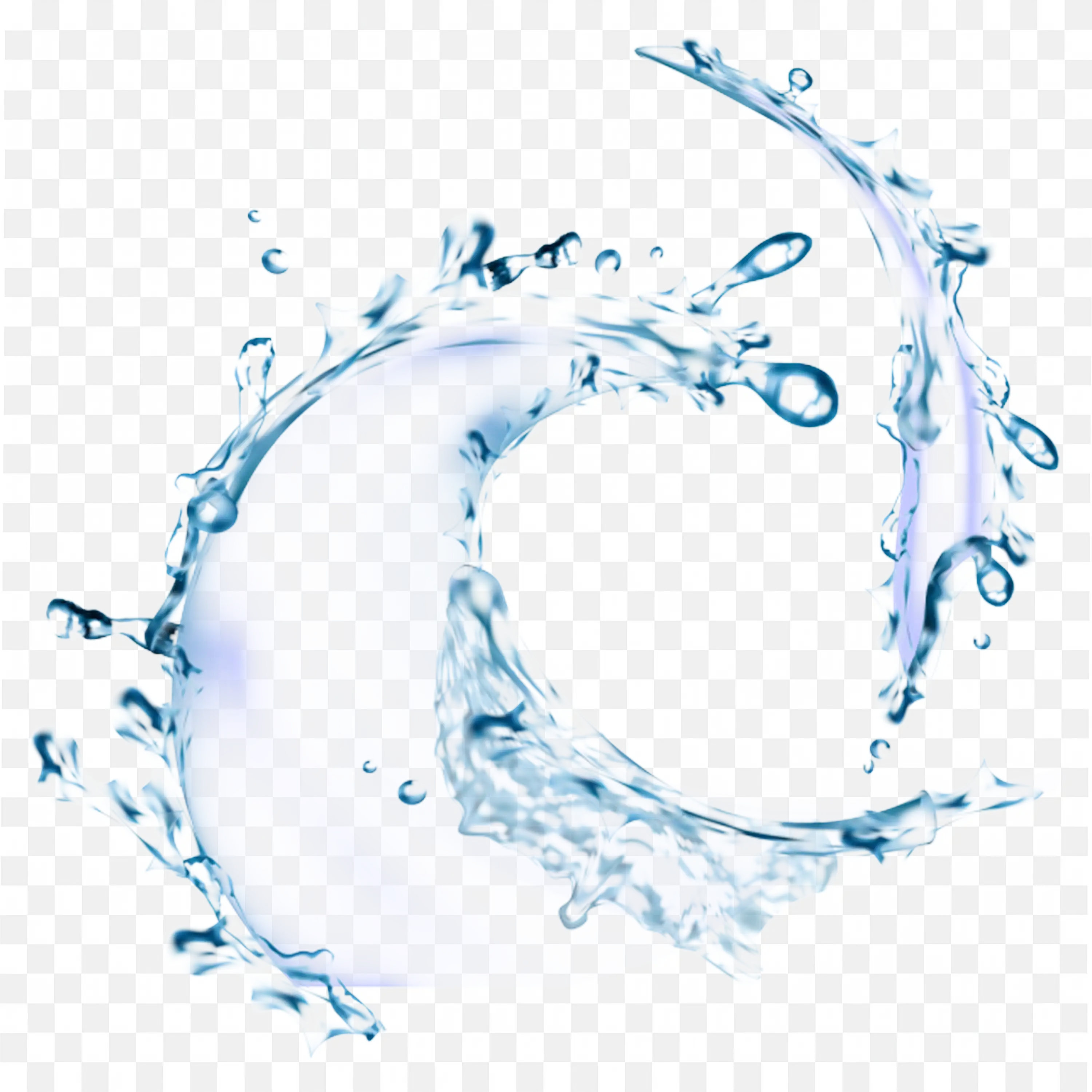 Realistic Water Splash PNG Liquid Clipart with Drops Download