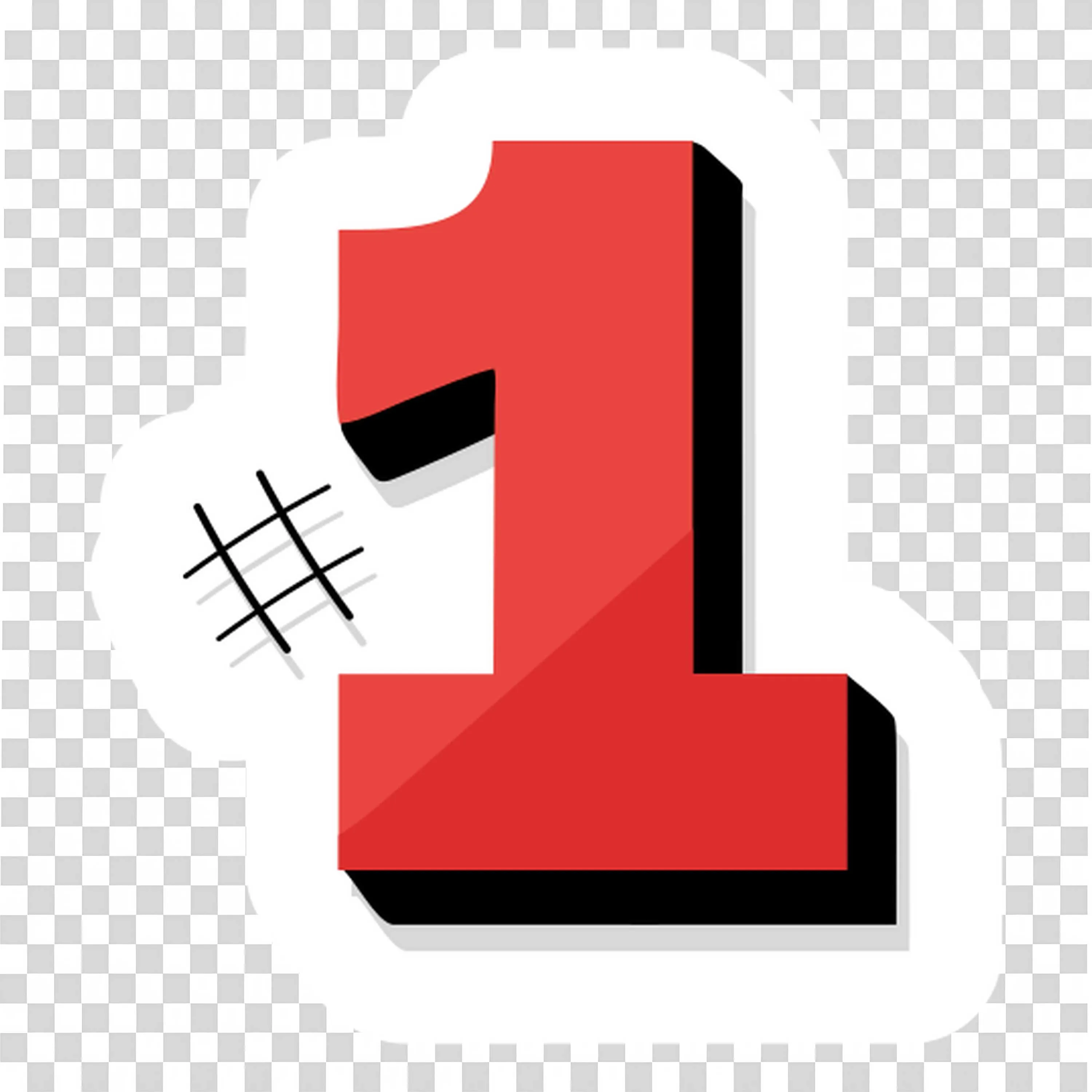 Red Number One Shows Pride and Top Performance Free Png