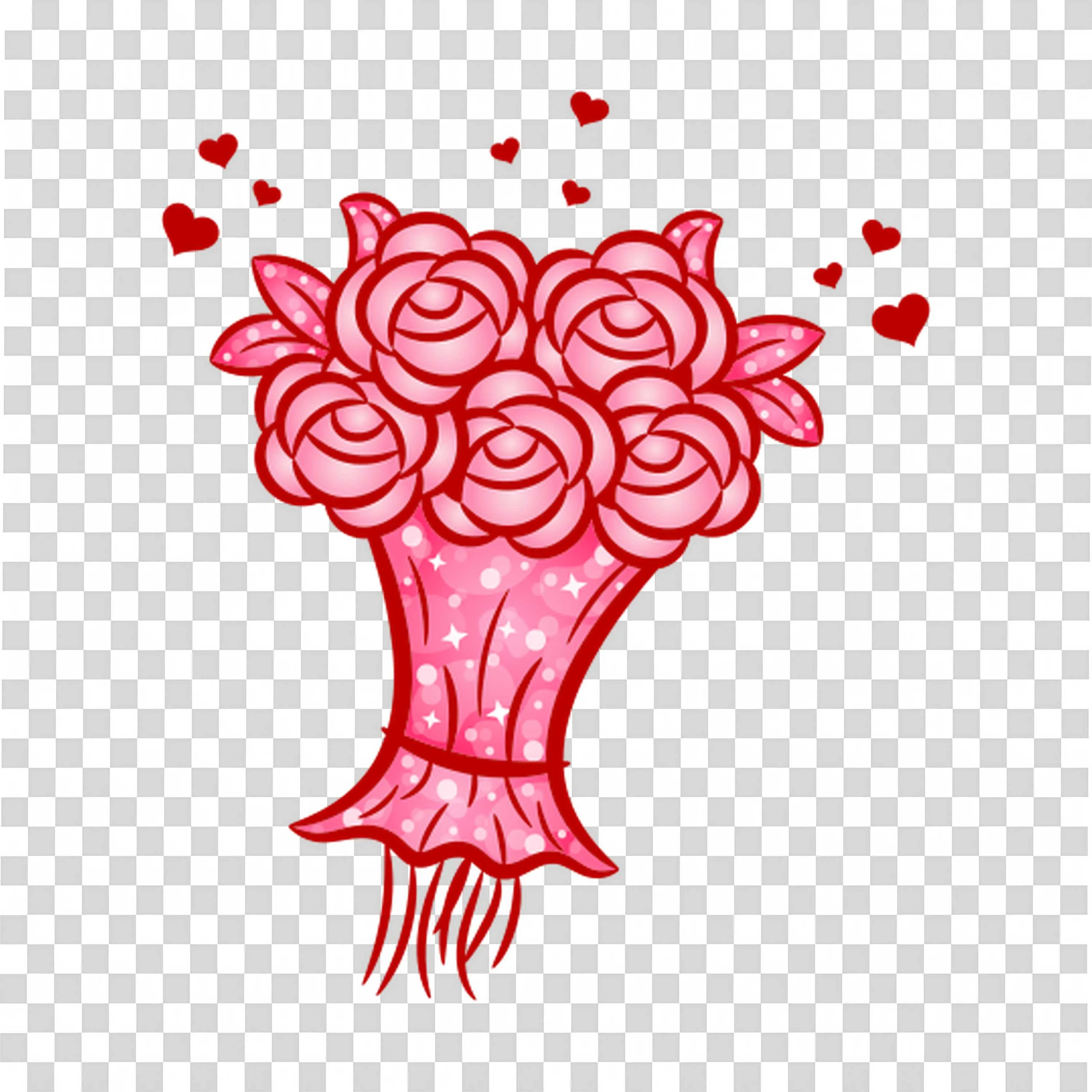 Red Rose Bouquet Stands For Elegant Affection Free PNG