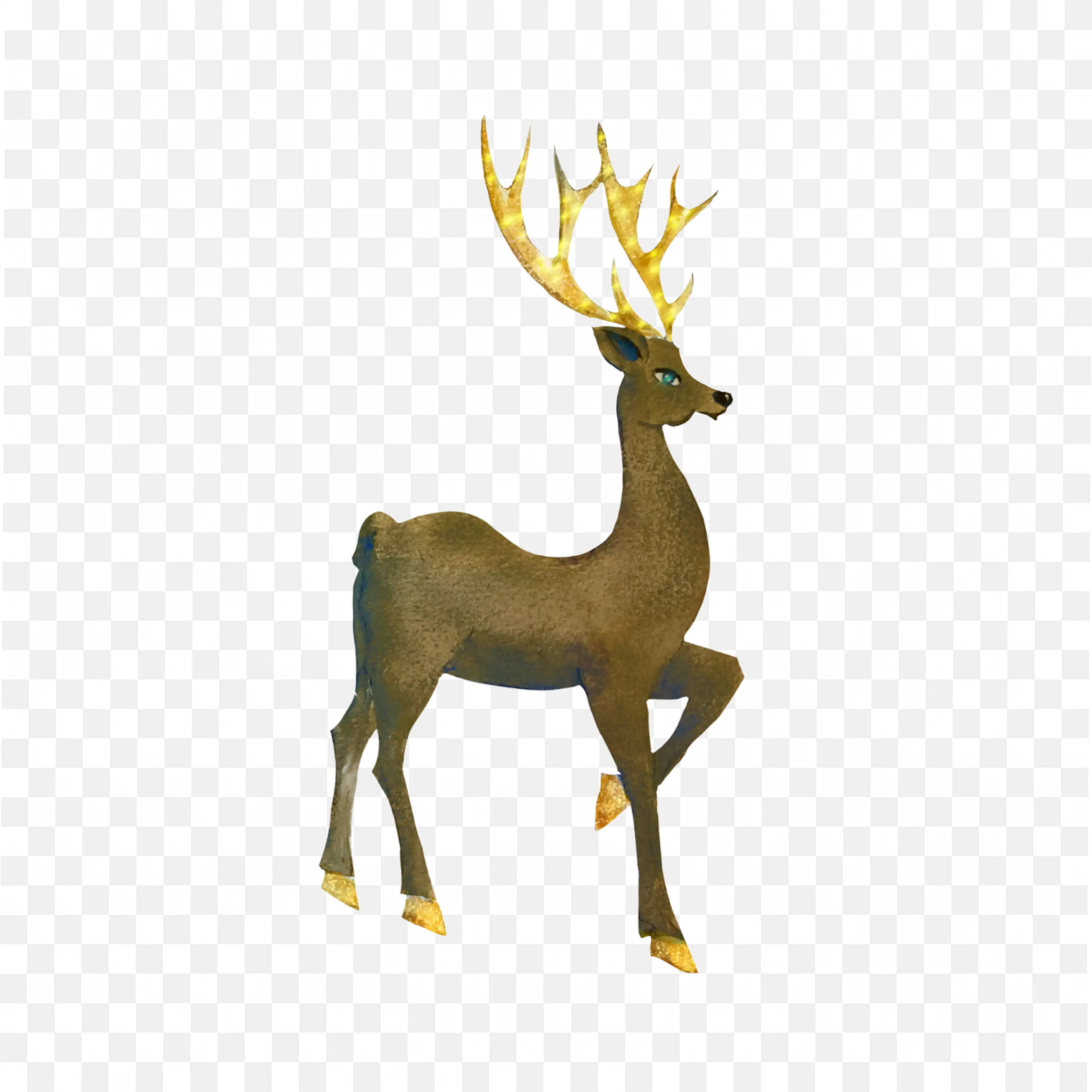 Reindeer PNG Nature Winter Animal Scene Art Clip Illustration
