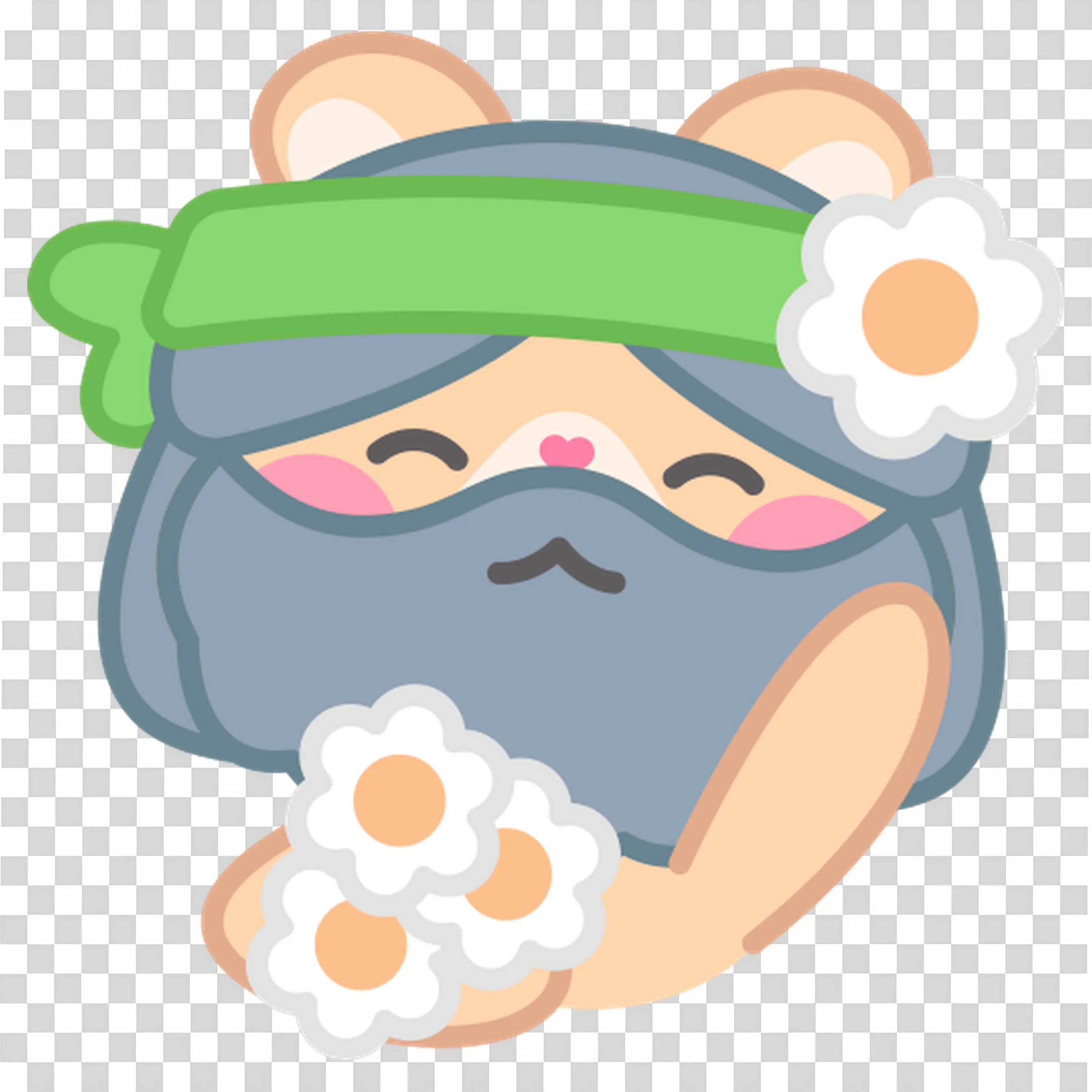 Relaxing Bear with Flowers Shares Calming Mood Free PNG