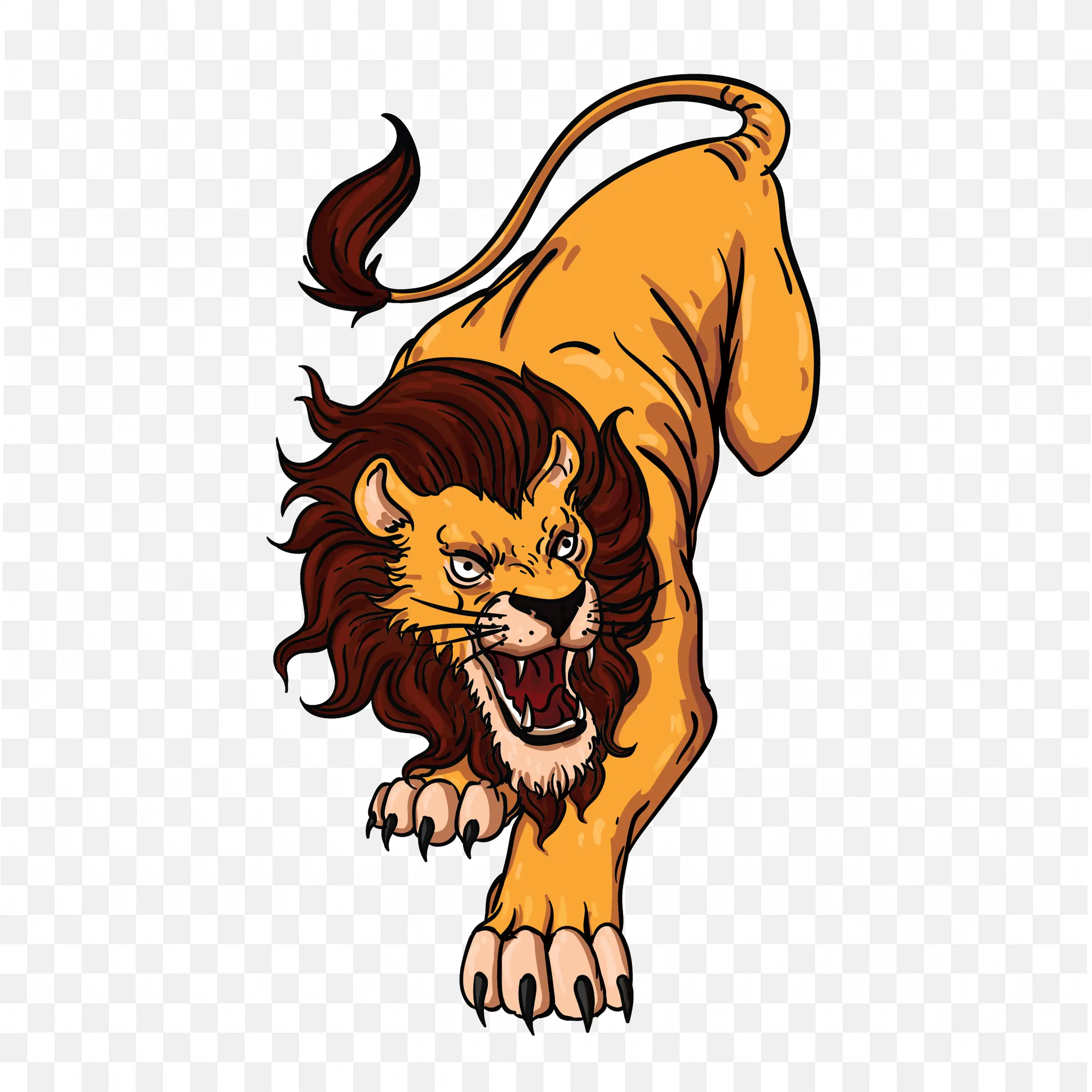 Roaring Lion PNG Nature Clip Art Wild Animal Illustration