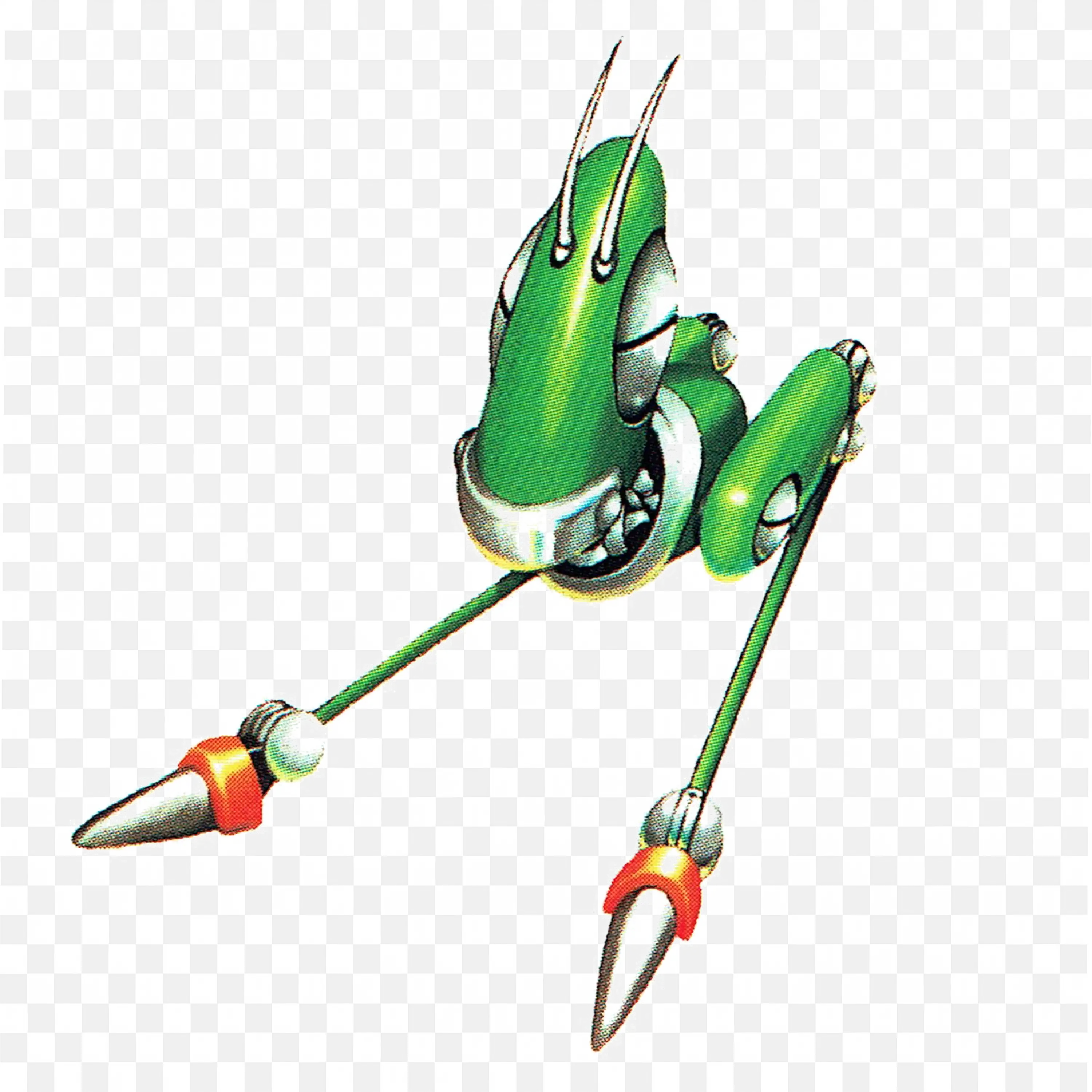 Robotic Green Mantis PNG Standing Vector Download