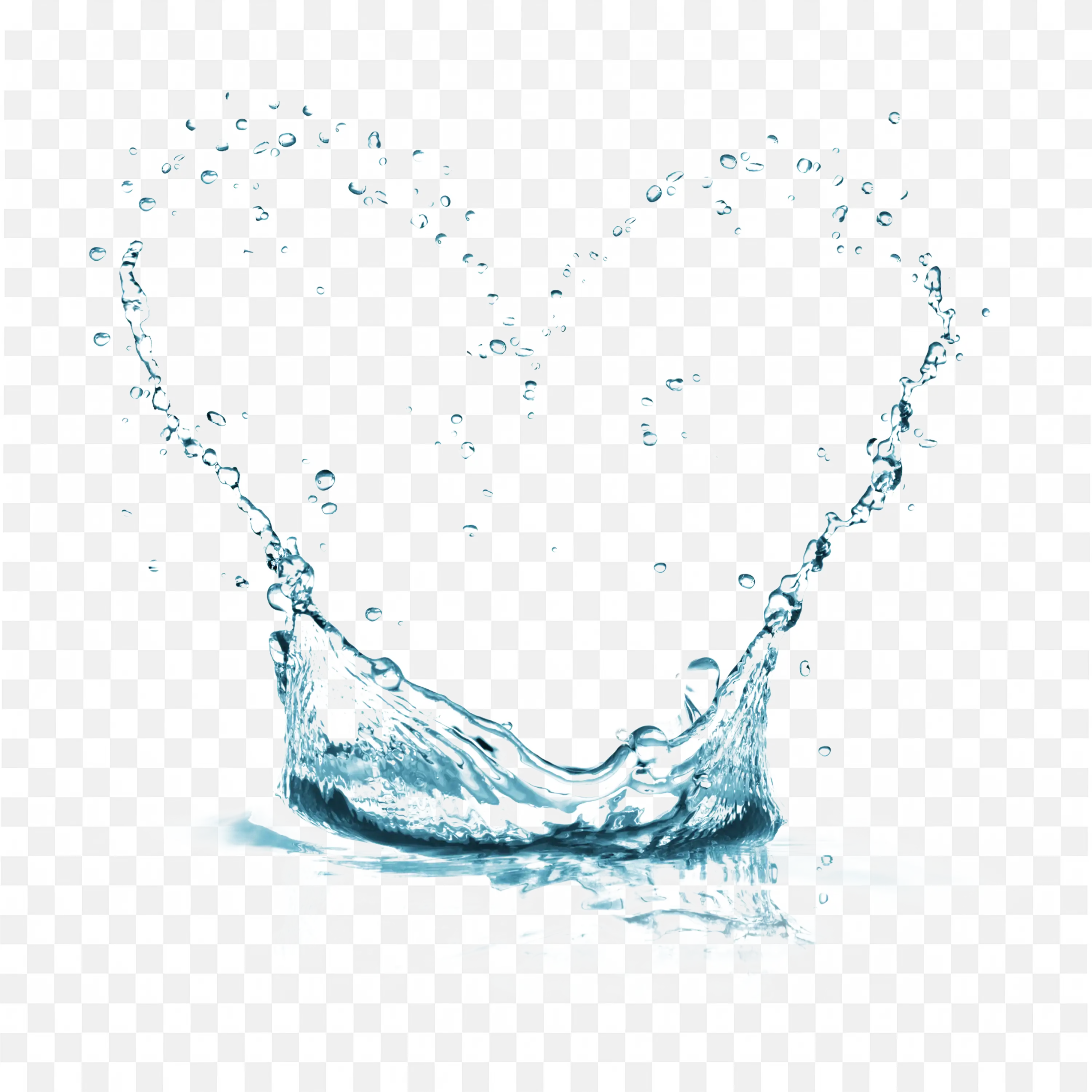 Romantic Heart Water Splash in Mid Air Transparent PNG