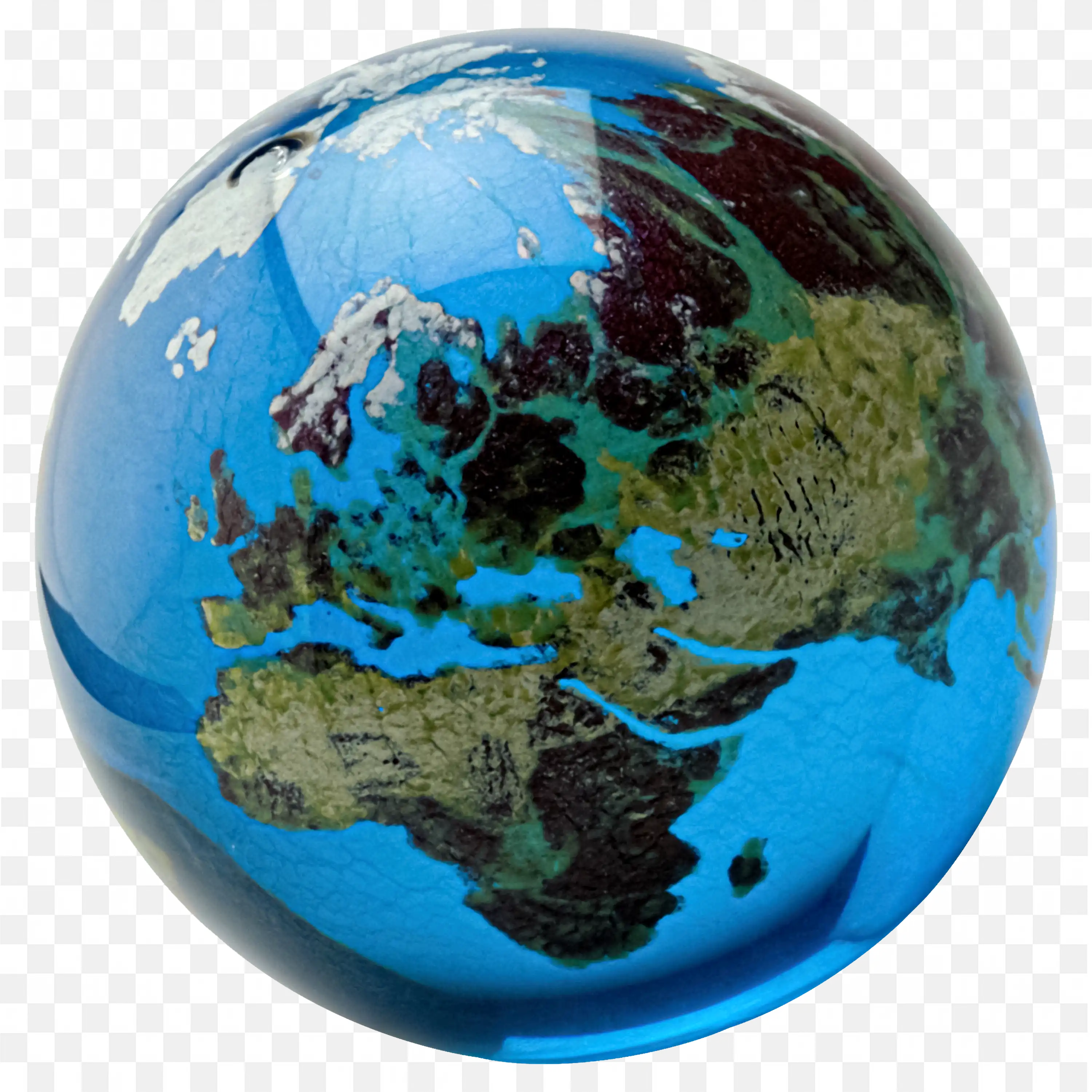 Rotating Globe Showing Continents Earth Planet PNG Clip