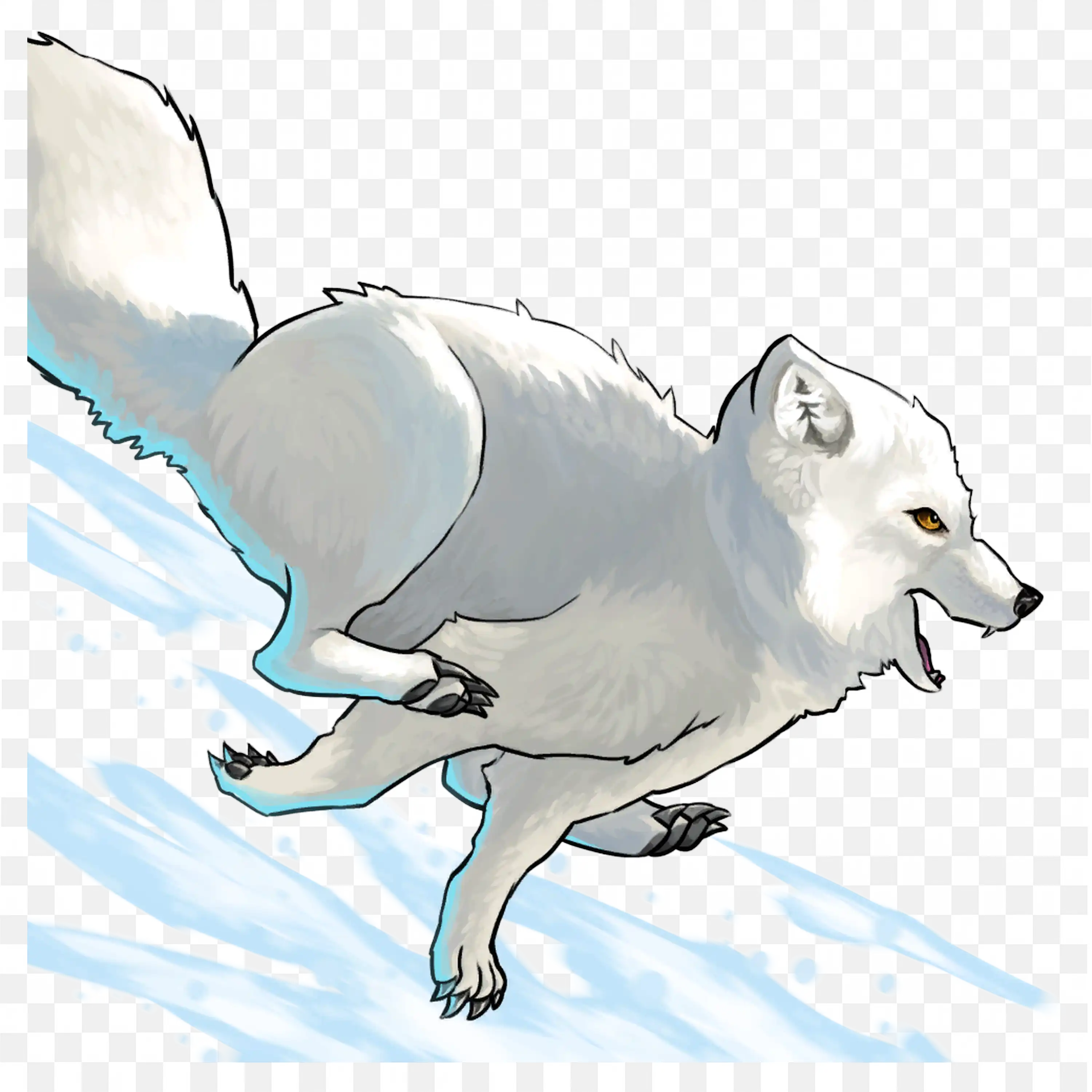 Running Husky Dog Clip Art Winter Snow Nature Animal Art PNG