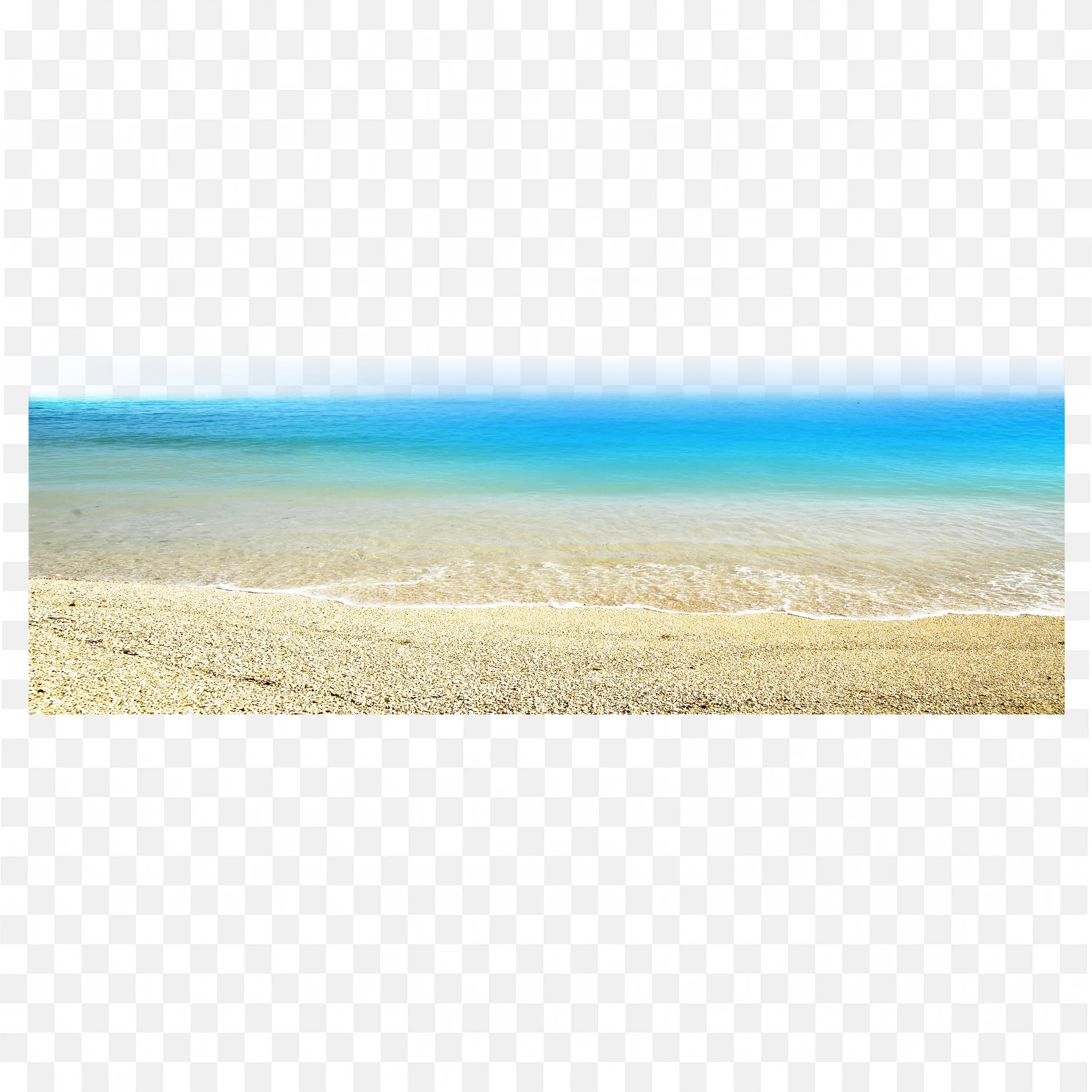 Sandy Beach with Ocean Horizon Background Transparent