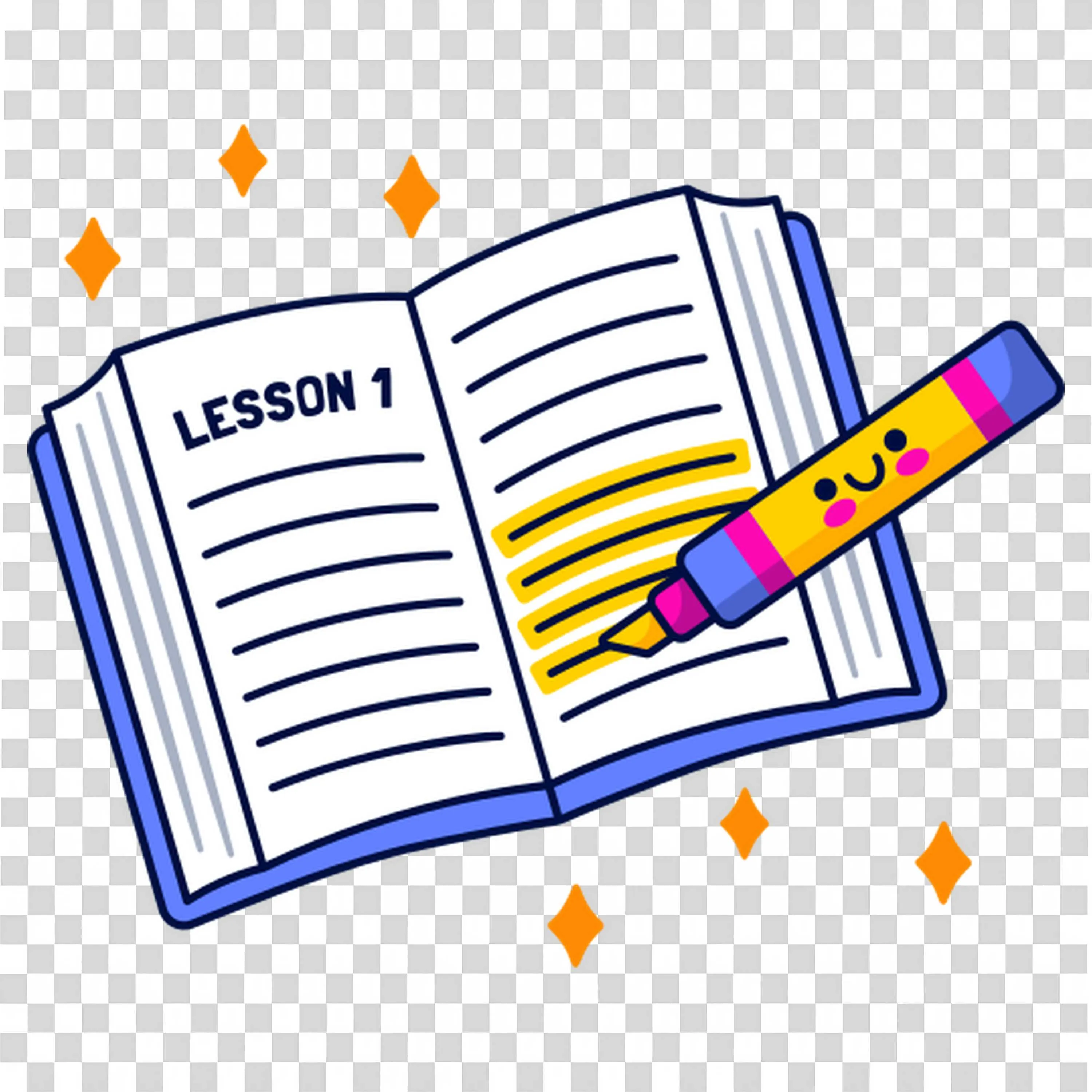 School Documents with Label and Pencil Drawing Lines