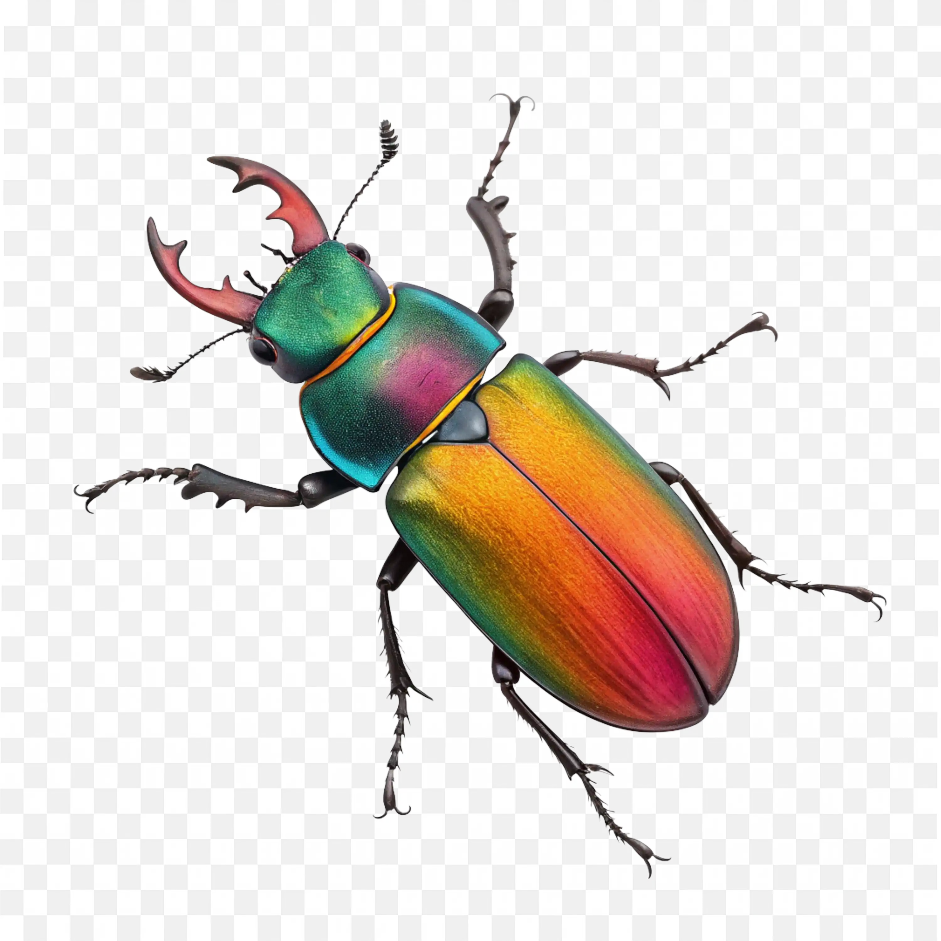 Shiny Rainbow Beetle Insect Transparent Clipart PNG