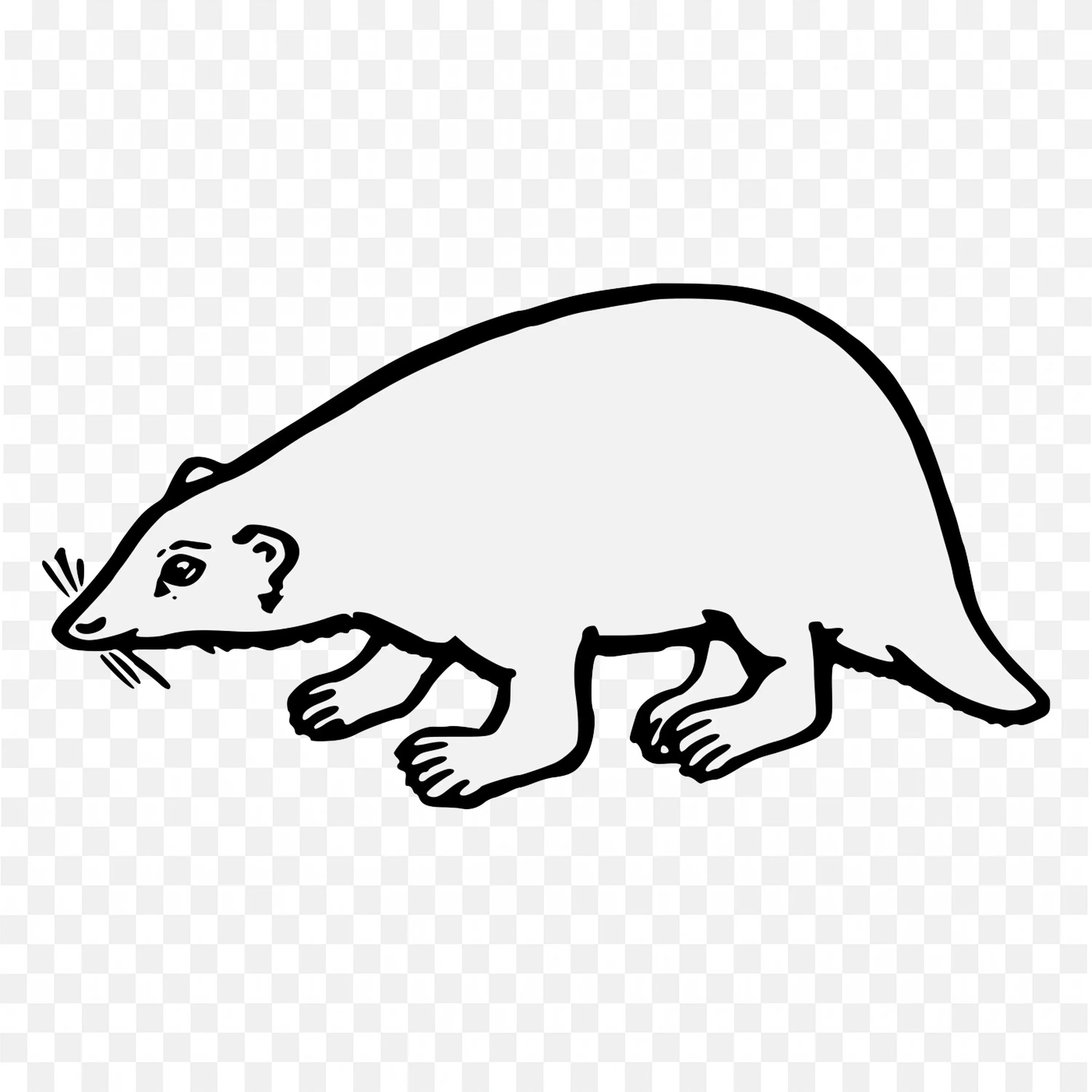Simple Badger Line Art PNG Minimal Nature Outline Icon