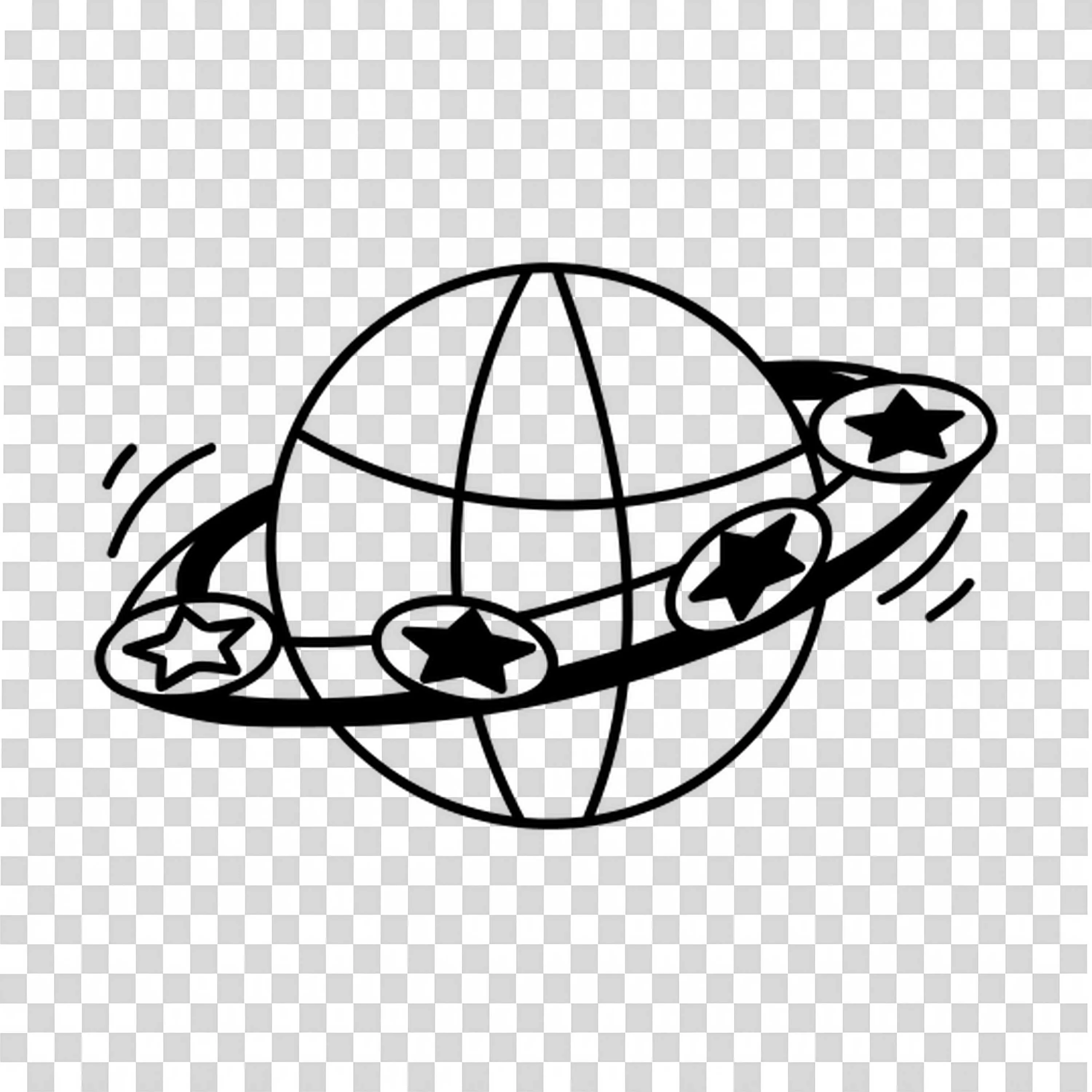 Simple Sketch of a Globe with Orbit Lines Around It