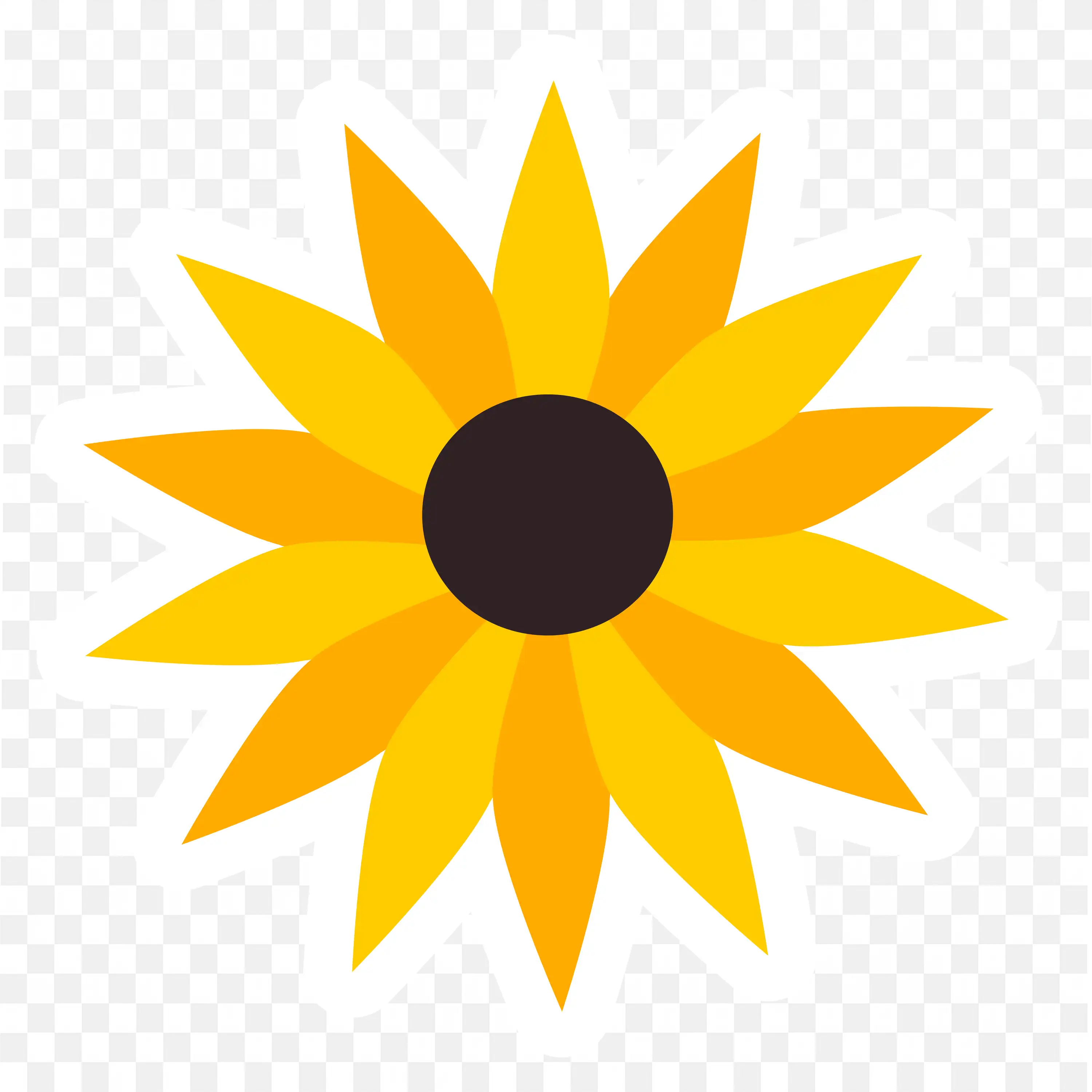 Single Sunflower PNG Nature Art Bright Floral Design Clip