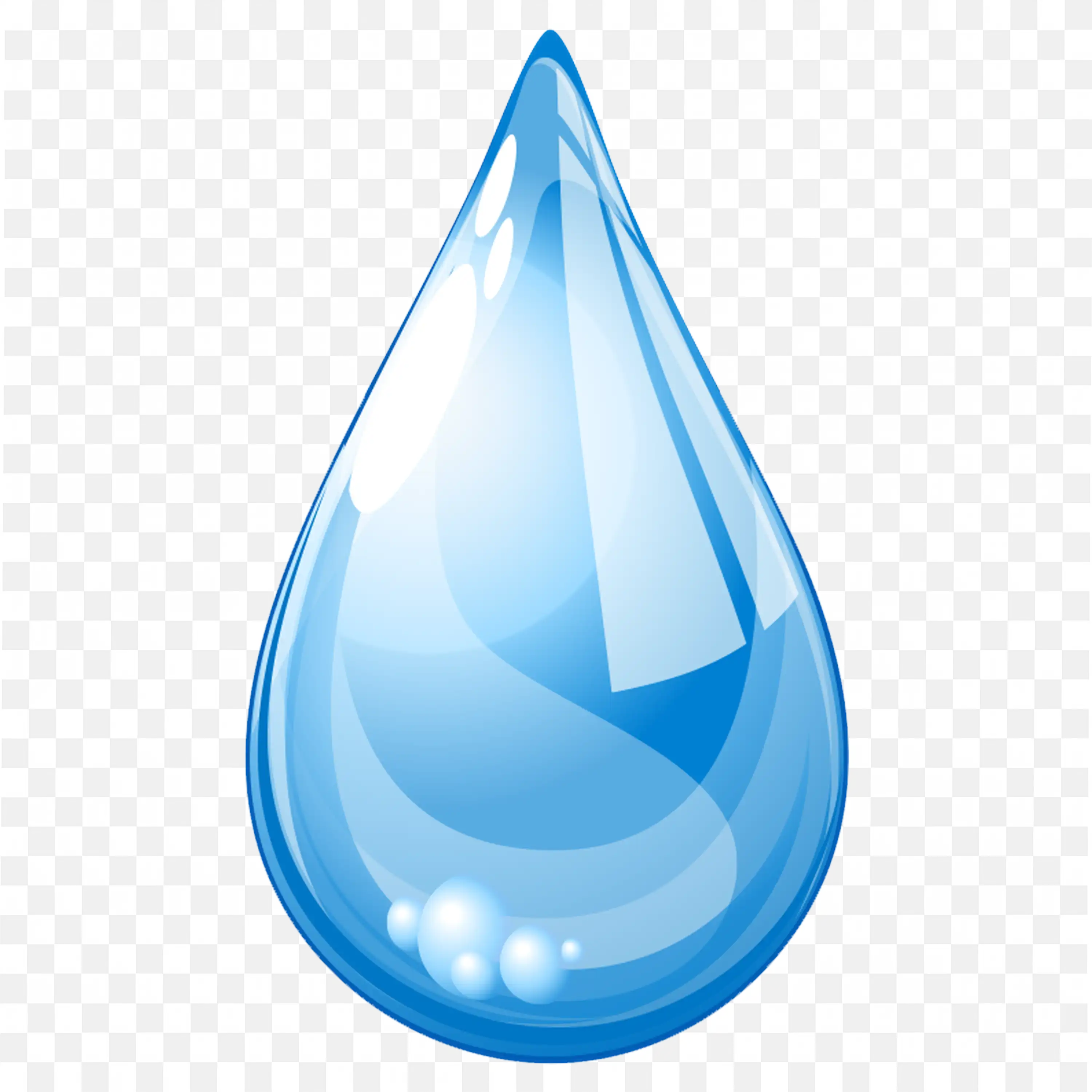 Single Water Droplet Shiny Blue Transparent Clipart
