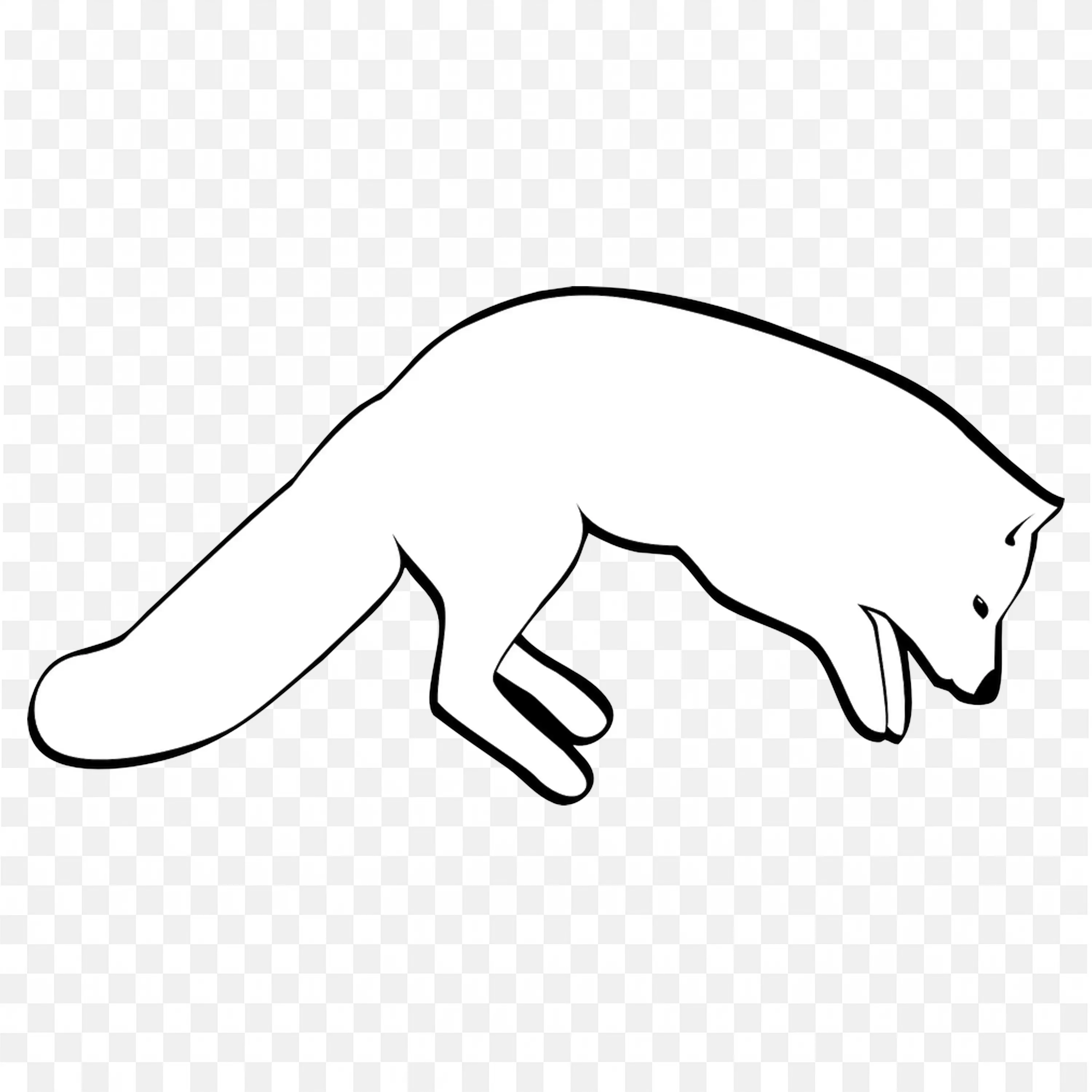Sleeping Outline Fox Clip Art Minimal Nature Animal Art