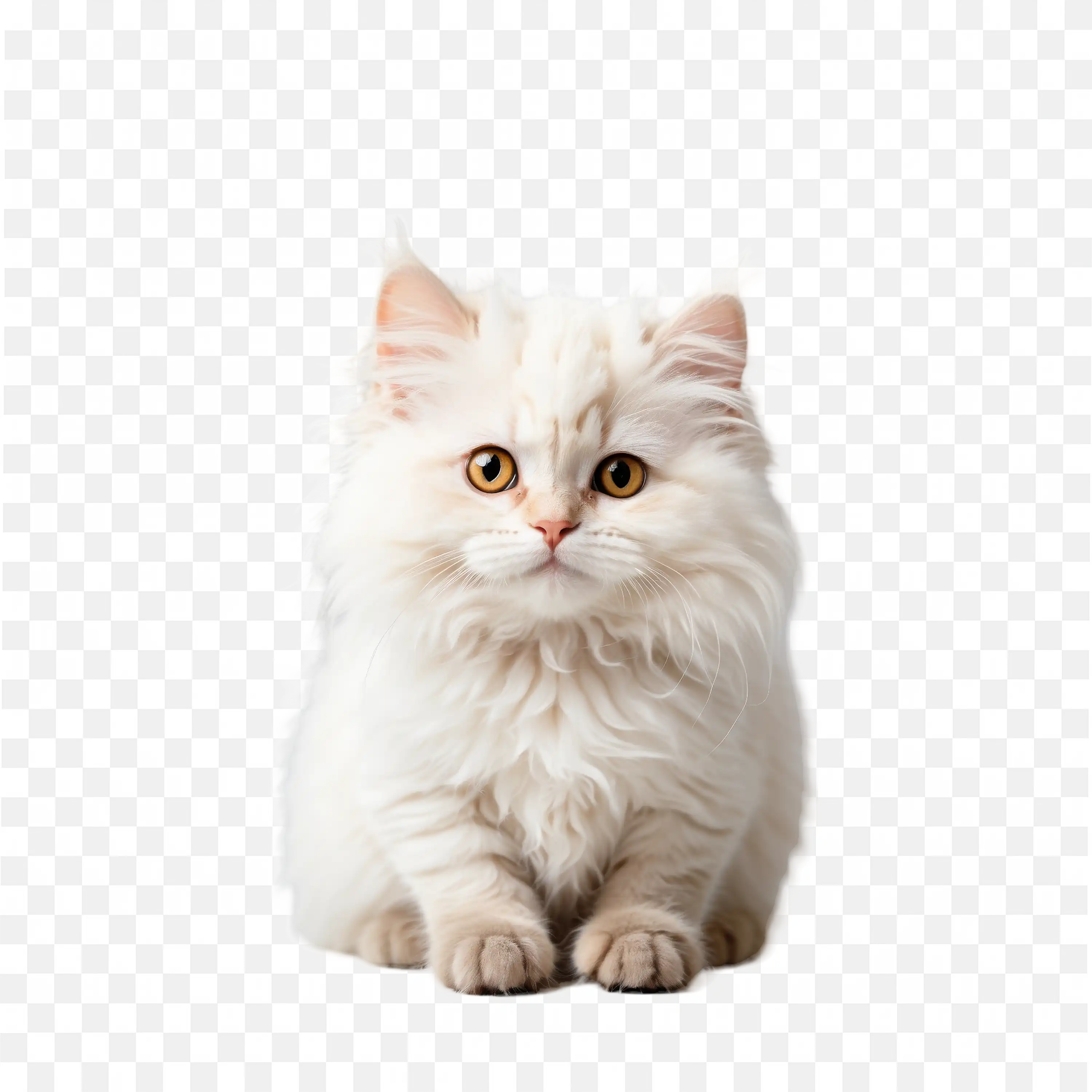 Small White Kitten in Calm Sitting Pose PNG Image Download