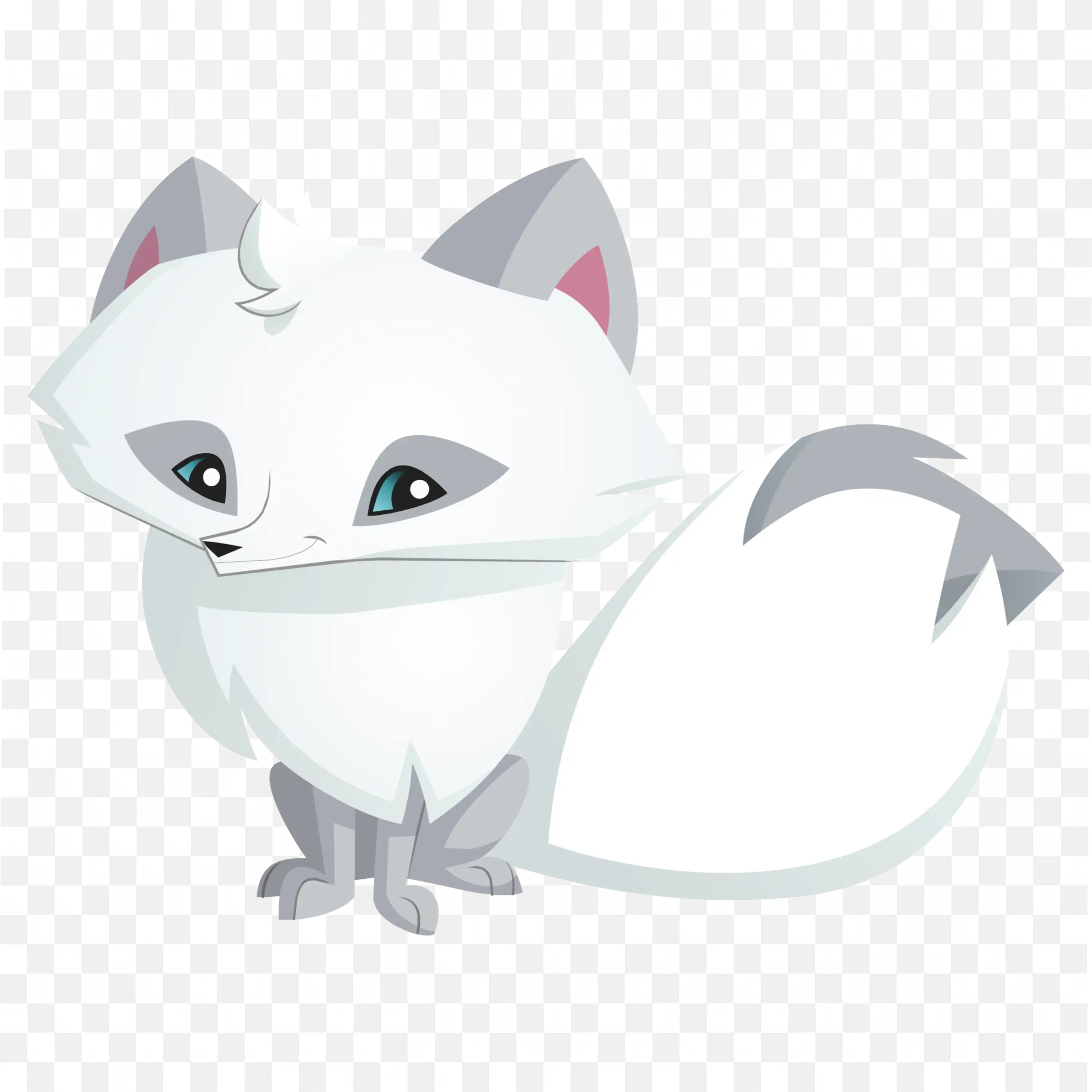 Smiling Cartoon Fox Face Clip Art Arctic Animal Design