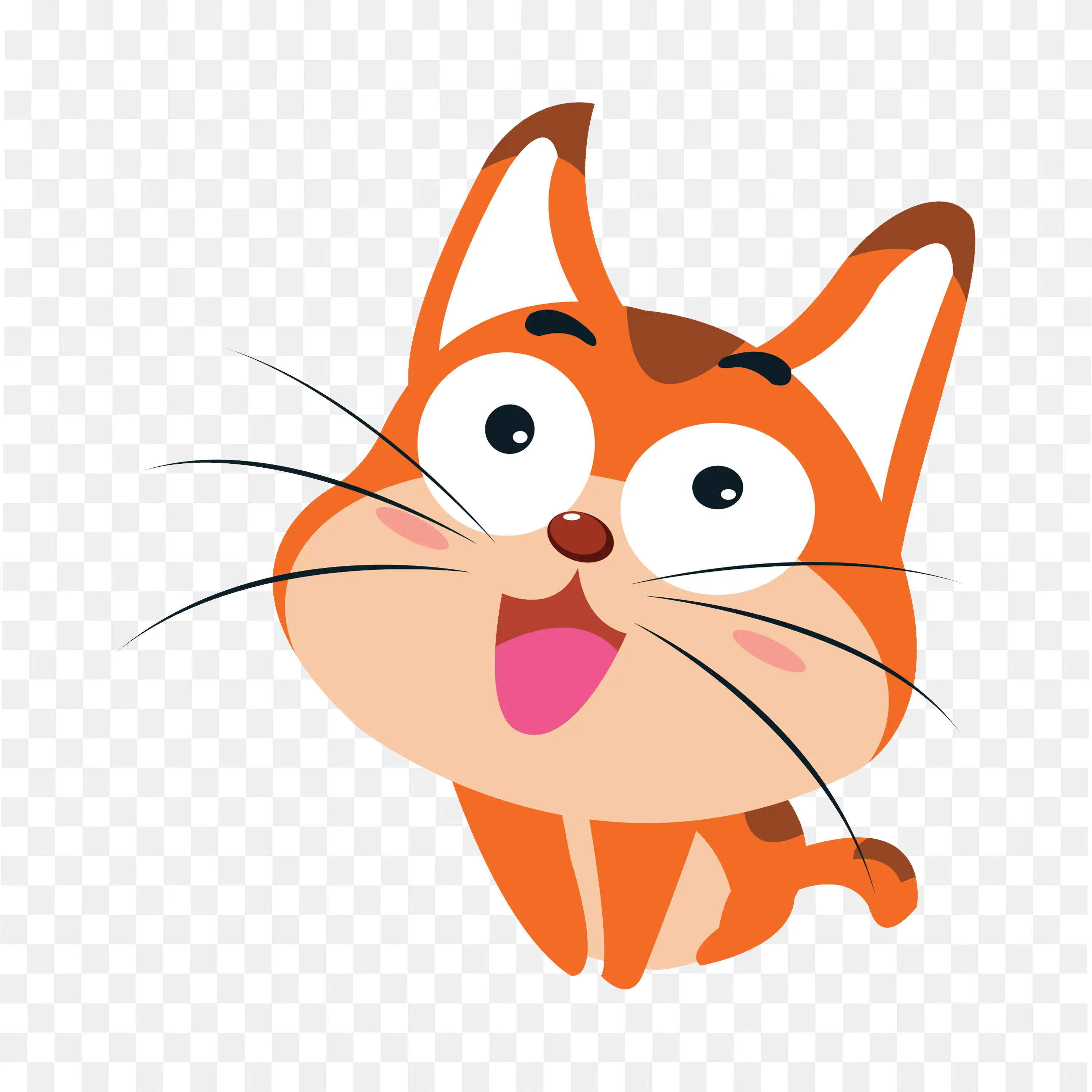 Smiling Fox PNG Cartoon Forest Animal Head Illustration