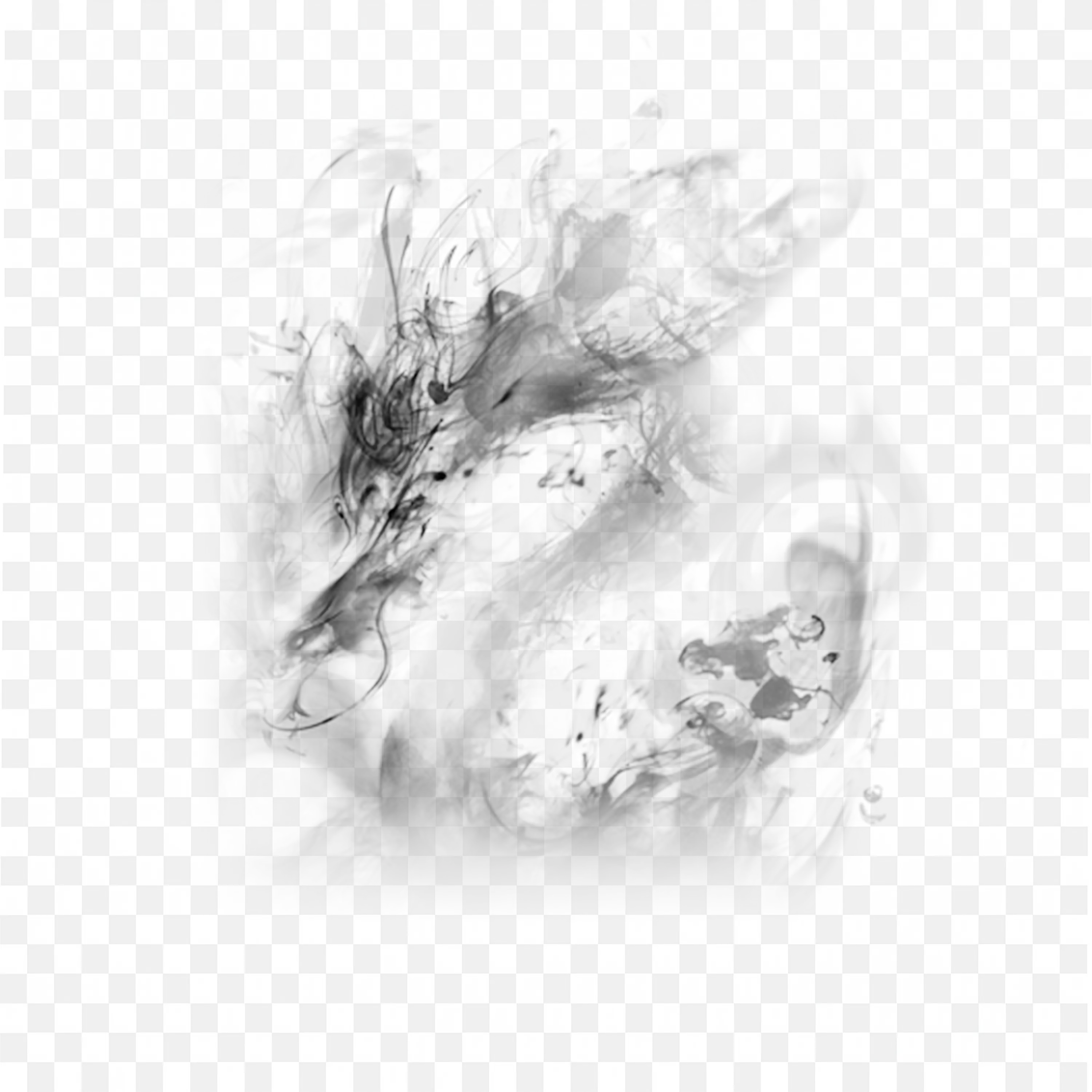 Smoke Explosion Burst Effect Grayscale Transparent PNG