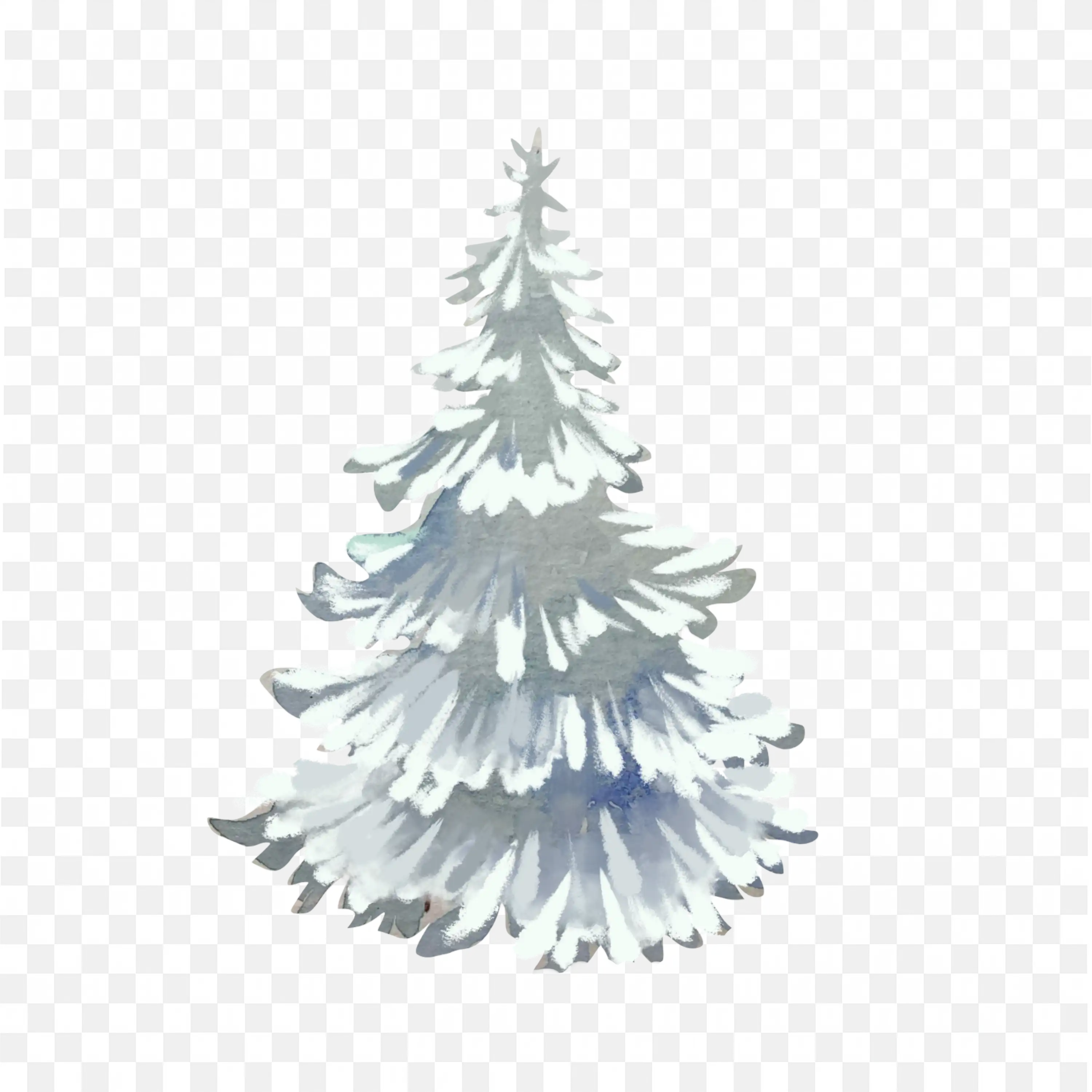 Snowy Pine Tree Winter Scene Nature Christmas Illustration
