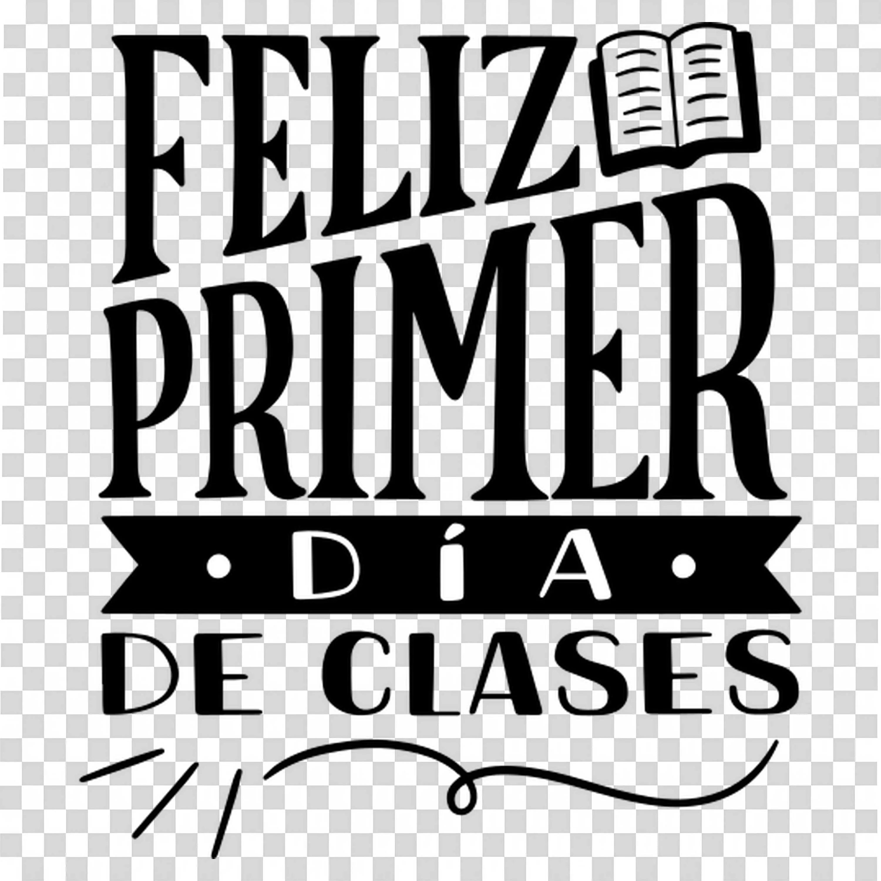 Spanish Message for First Day of School with a Book Icon