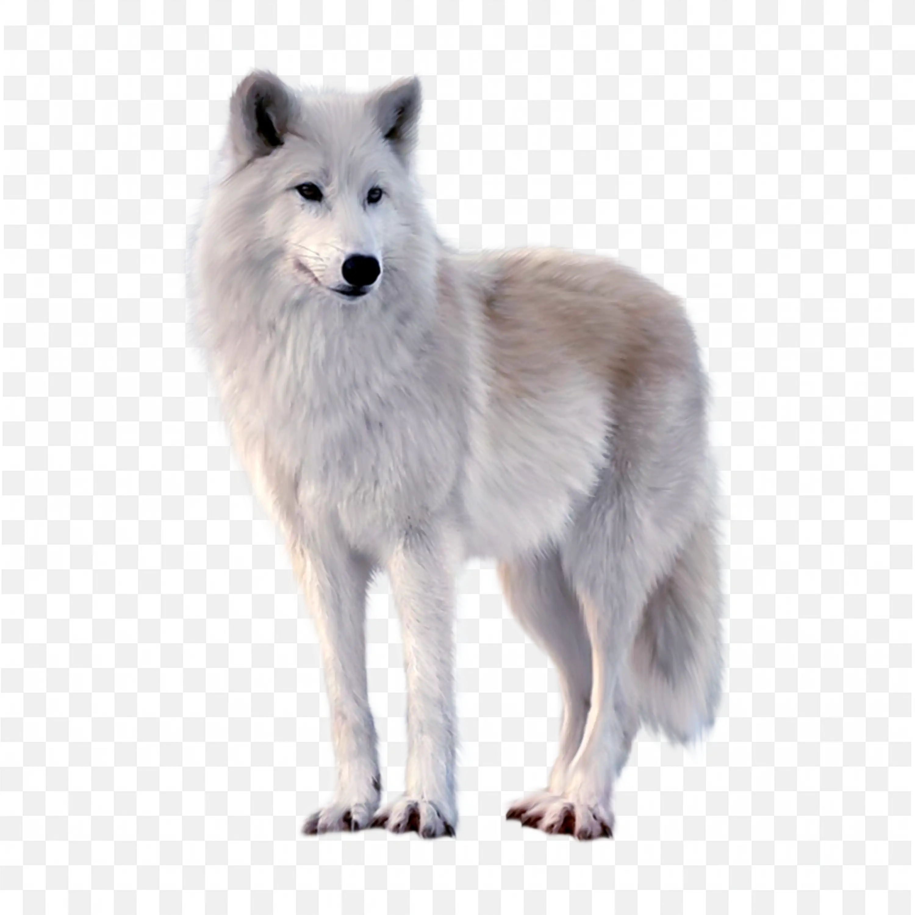 Standing White Fox Clip Art Realistic Arctic Animal Art