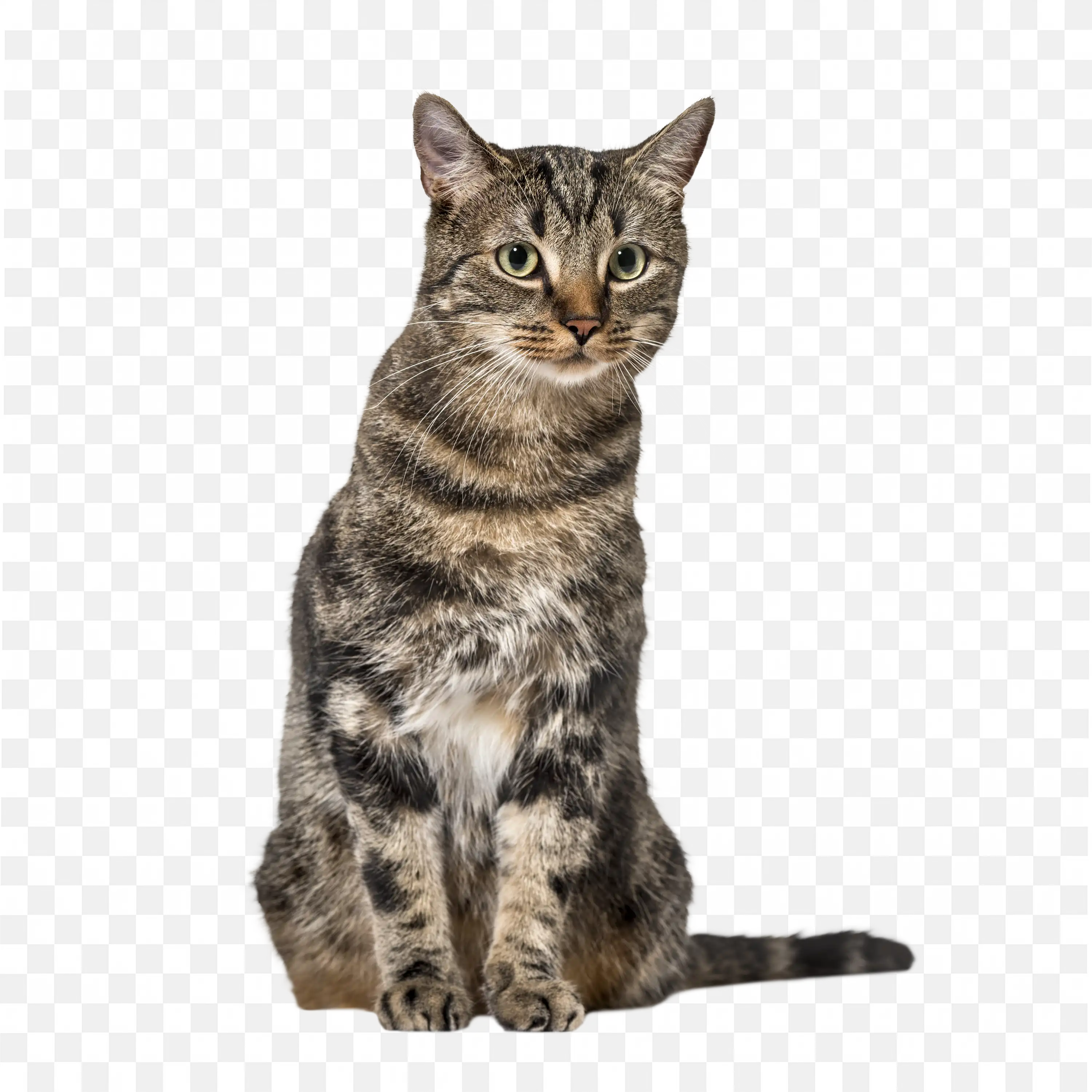 Striped Cat PNG Sitting Pet Animal Clip Art Feline Design