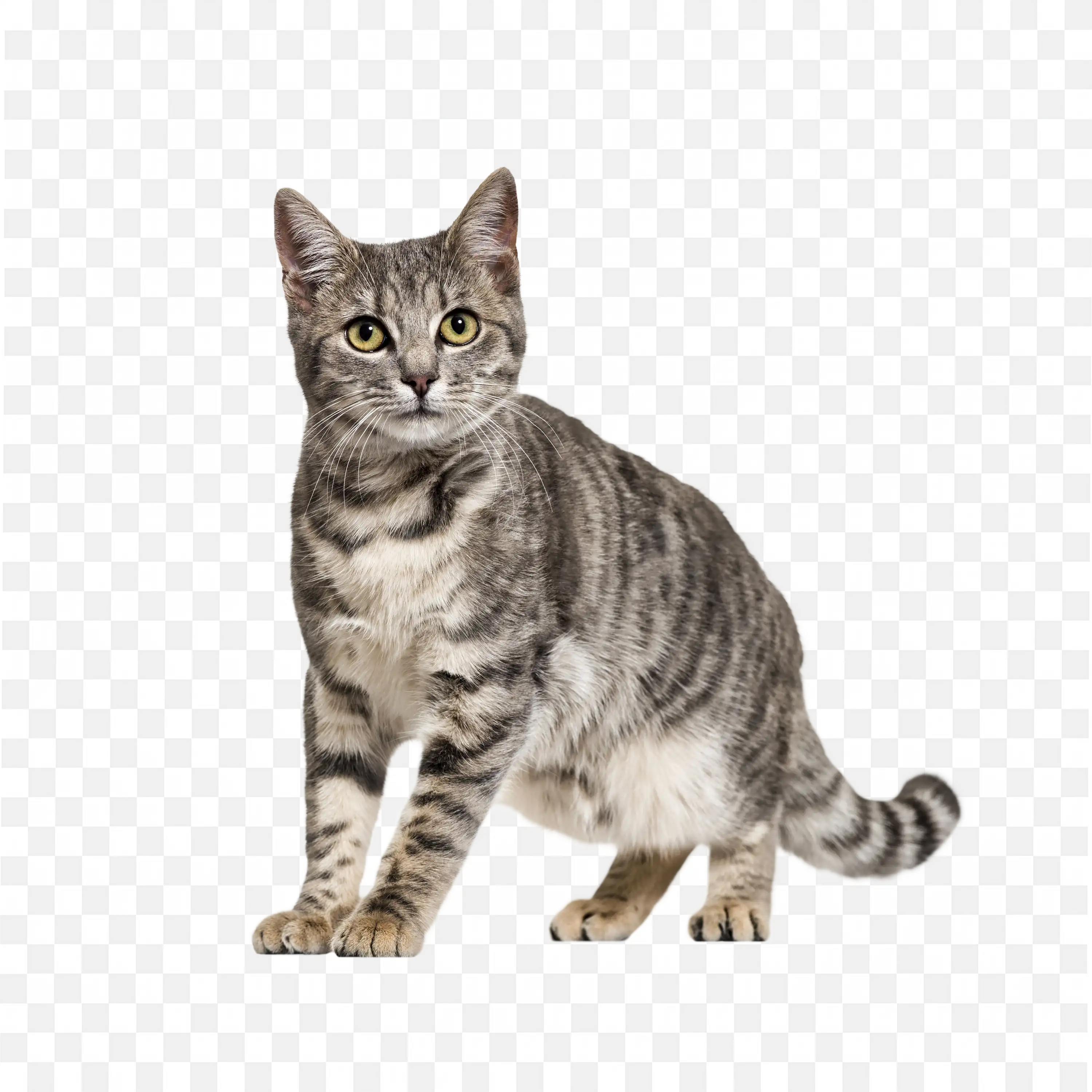 Striped Kitten PNG Standing Pet Animal Clip Art Design
